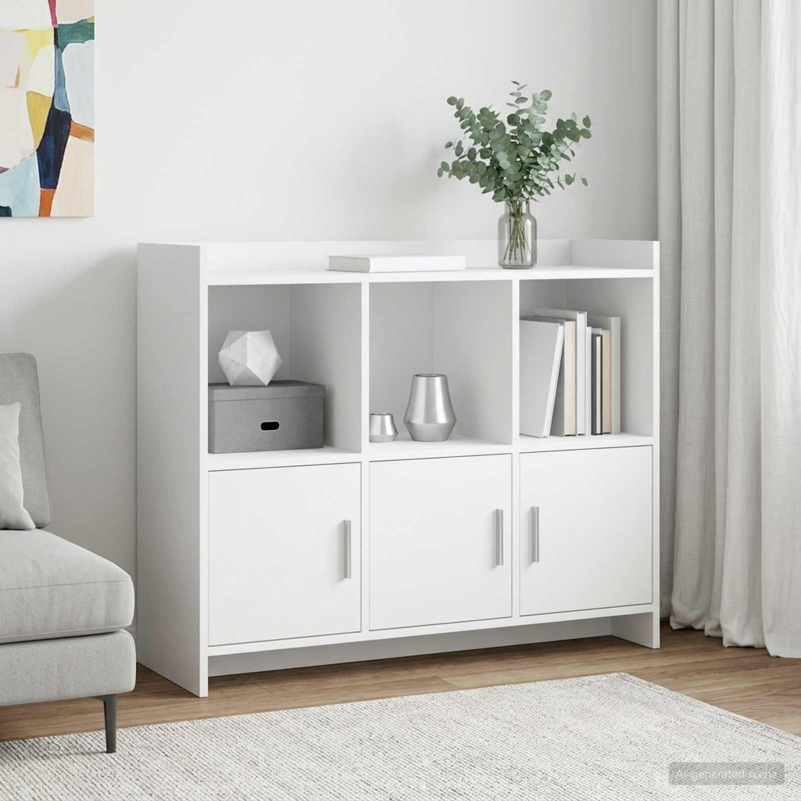 vidaXL Sideboard Weiß 98,5 x 33 x 80 cm Holzwerkstoff