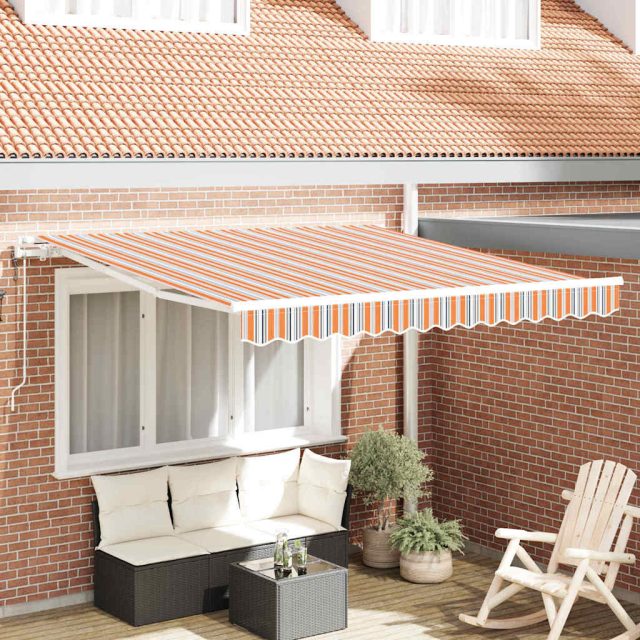 vidaXL Ausziehbare Markise Mehrfarbig 300 x 250 cm Stoff und Aluminium