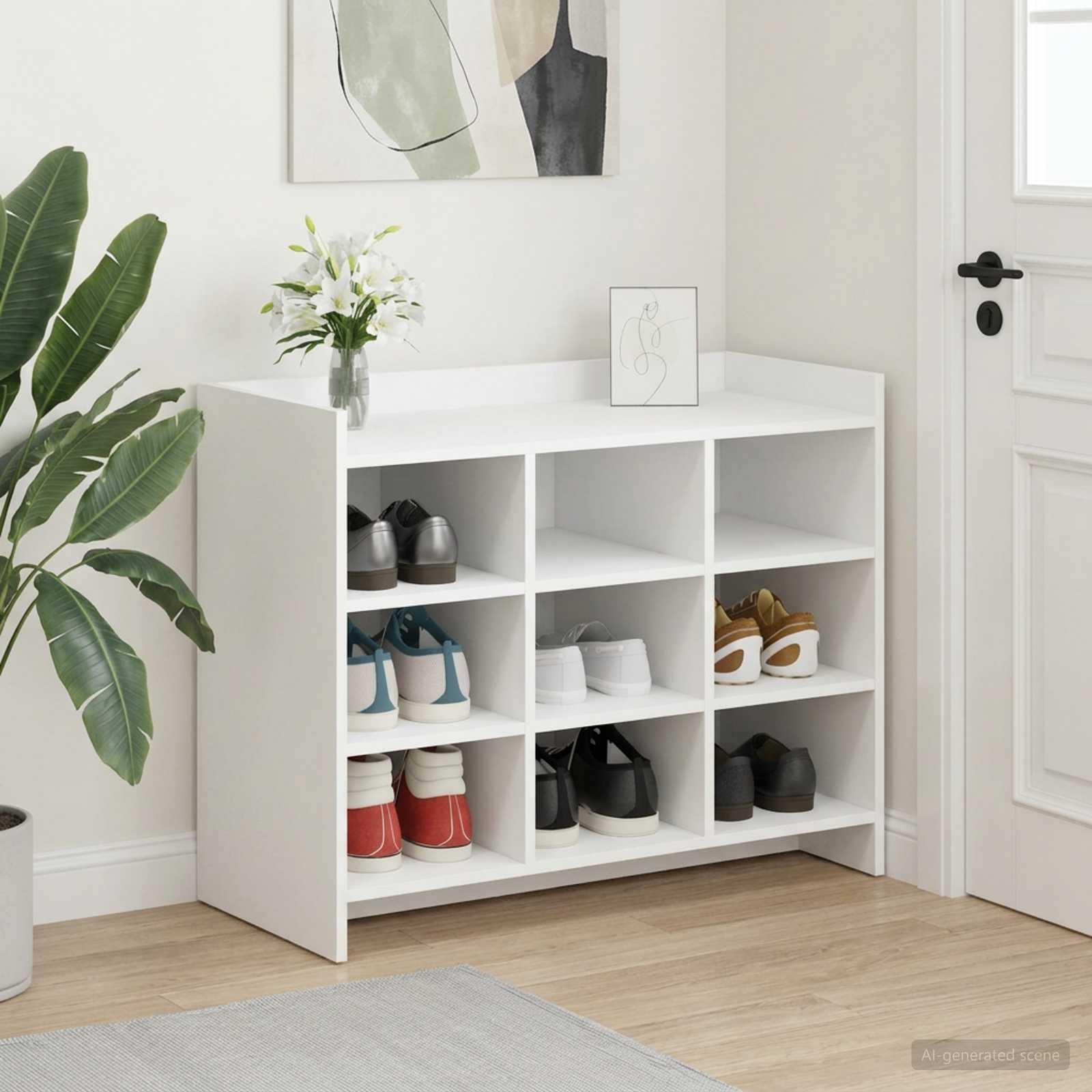 vidaXL Schuhschrank mit Speicher Weiß 85 x 39,5 x 70 cm Holzwerkstoff