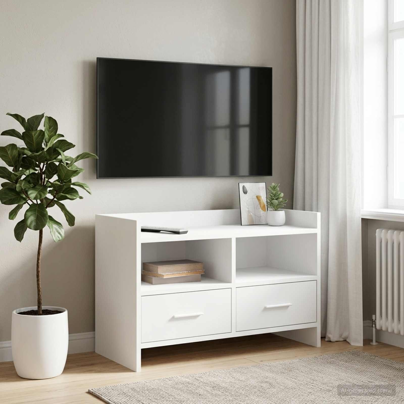 vidaXL TV-Schränk 71,5 x 33 x 47 cm Weiß Holzwerkstoff