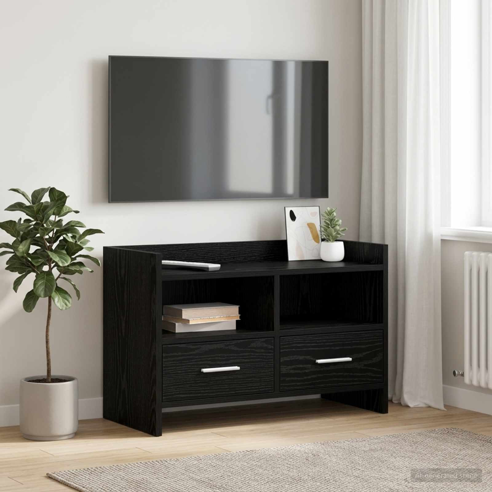 vidaXL TV-Schränk 71,5 x 33 x 47 cm Schwarze Eiche Holzwerkstoff