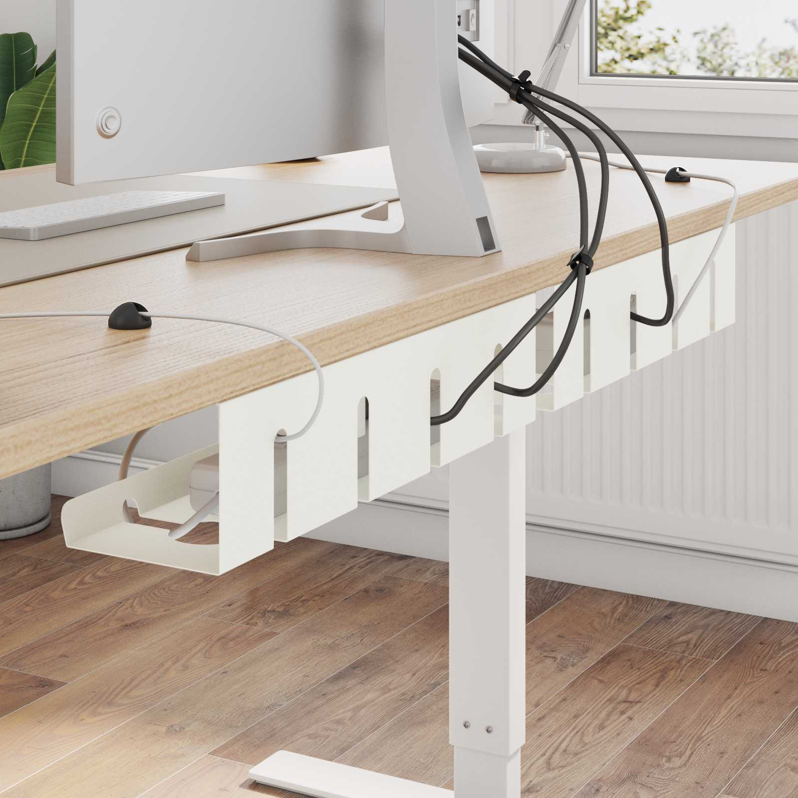 vidaXL Unter dem Schreibtisch Kabelmanagement Tray 2 Stk. Weiß
