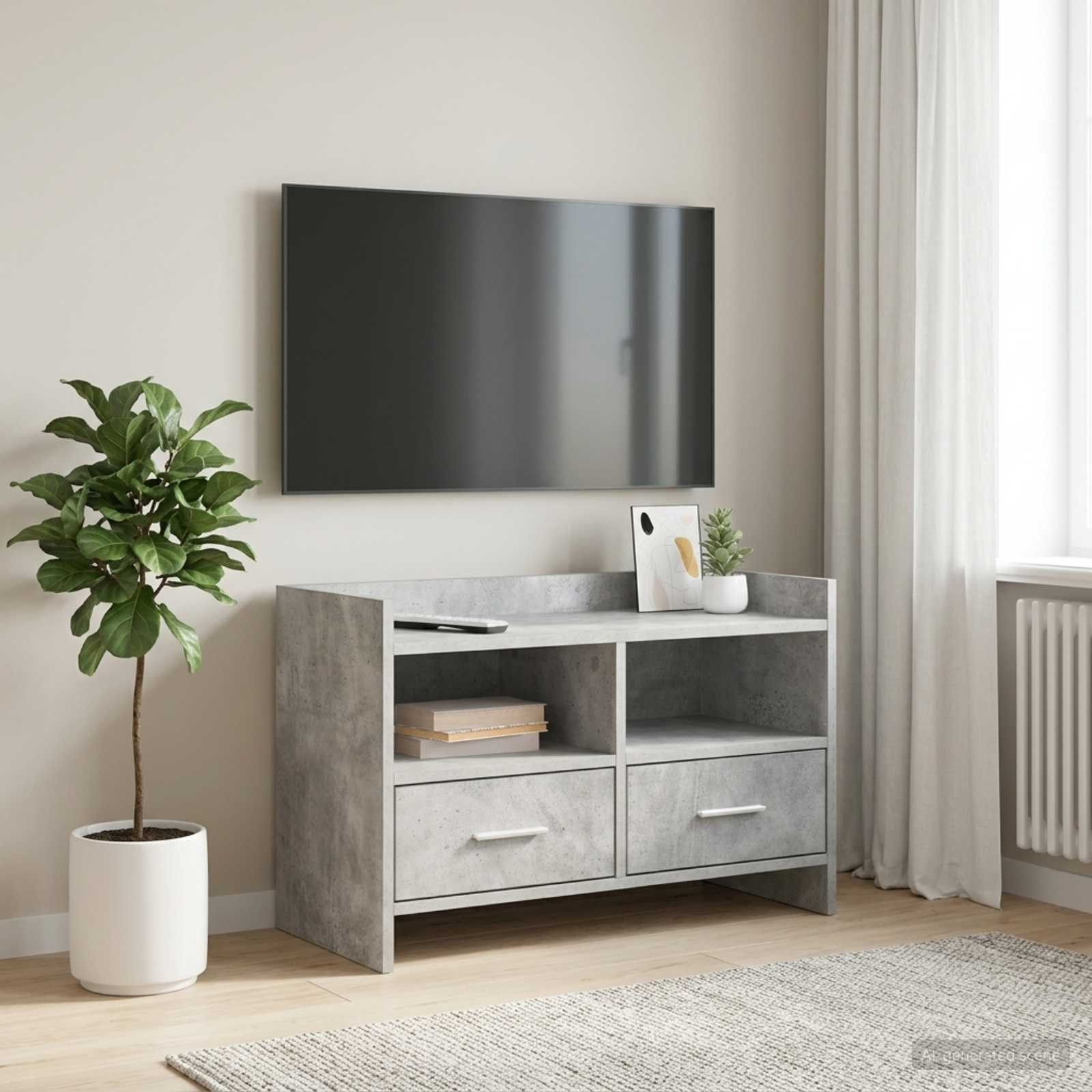 vidaXL TV-Schränk 71,5 x 33 x 47 cm Betongrau Holzwerkstoff