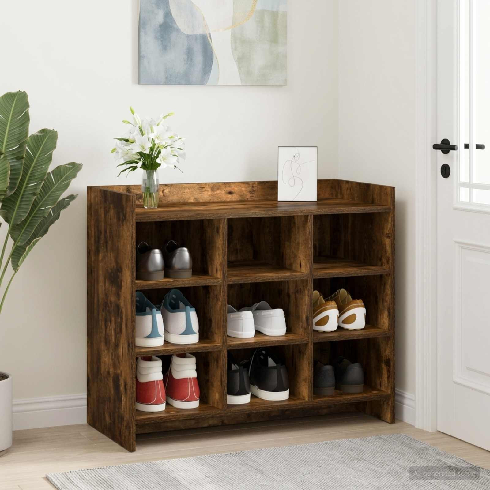 vidaXL Schuhschrank Geräucherte Eiche 85 x 39,5 x 70 cm Holzwerkstoff