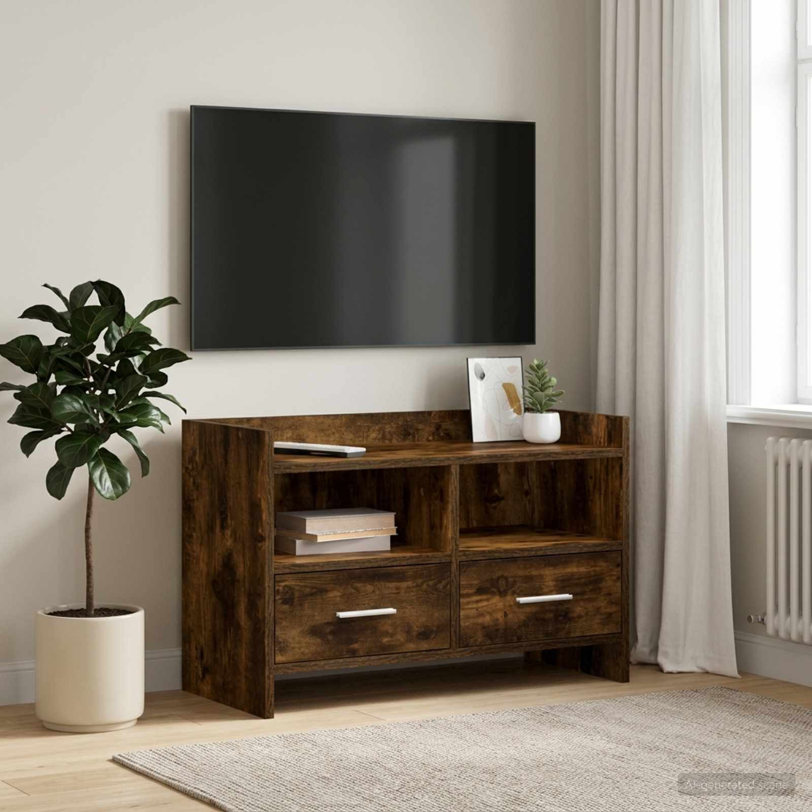 vidaXL TV-Schränk 71,5 x 33 x 47 cm Geräucherte Eiche Holzwerkstoff