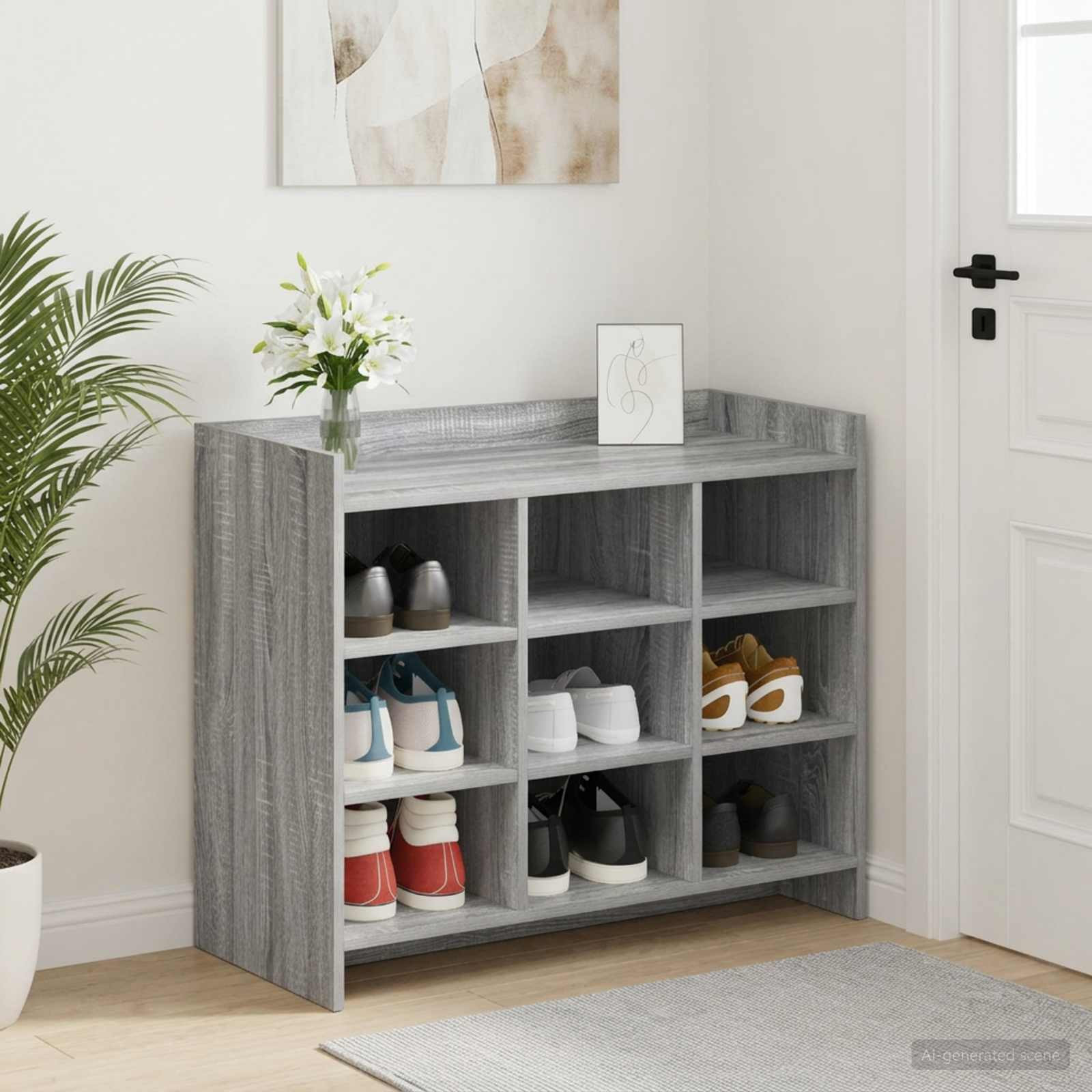 vidaXL Schuhschrank Grau Sonoma 85 x 39,5 x 70 cm Holzwerkstoff