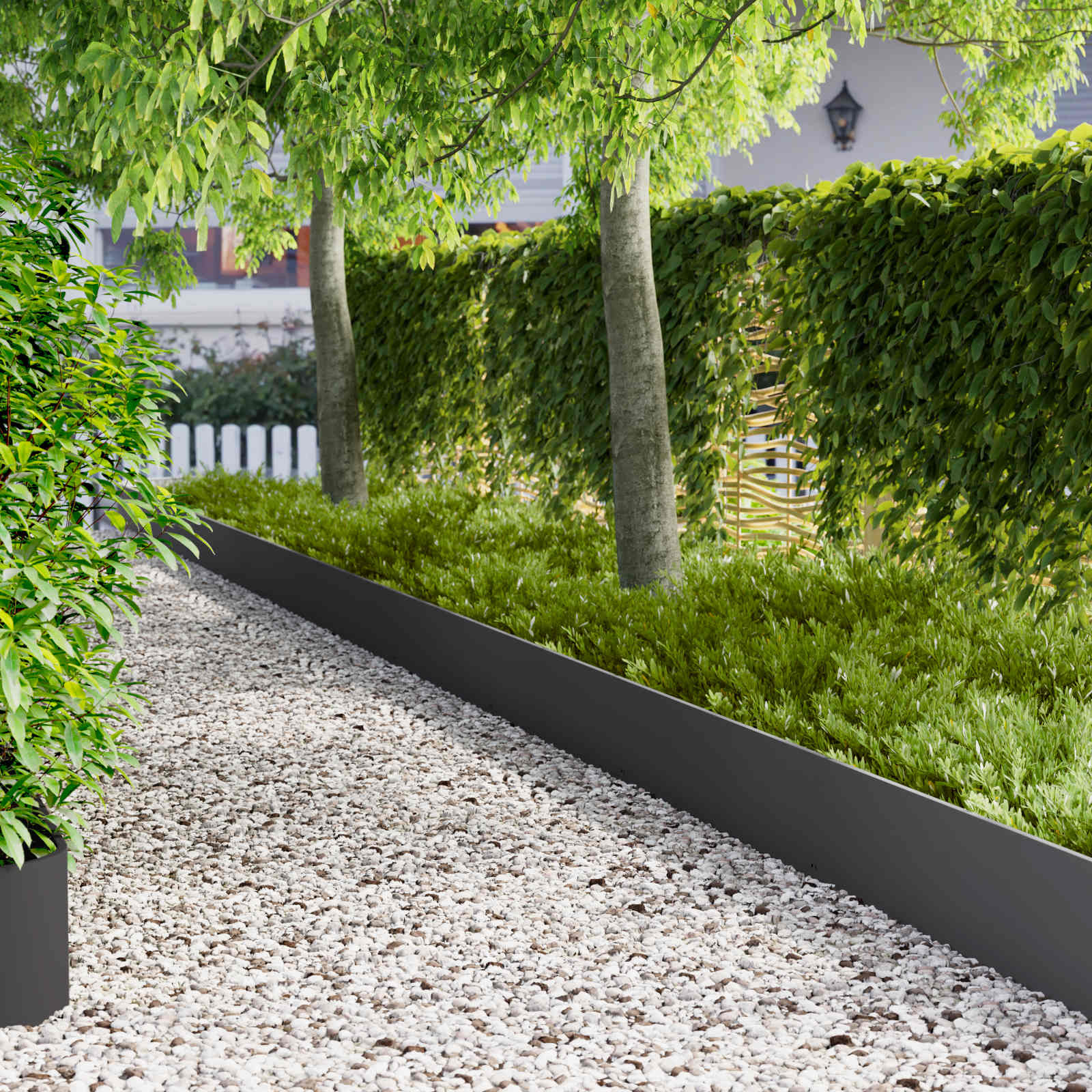 vidaXL Raseneinfassung 20 pcs 103 x 30 cm Stahl Schwarz