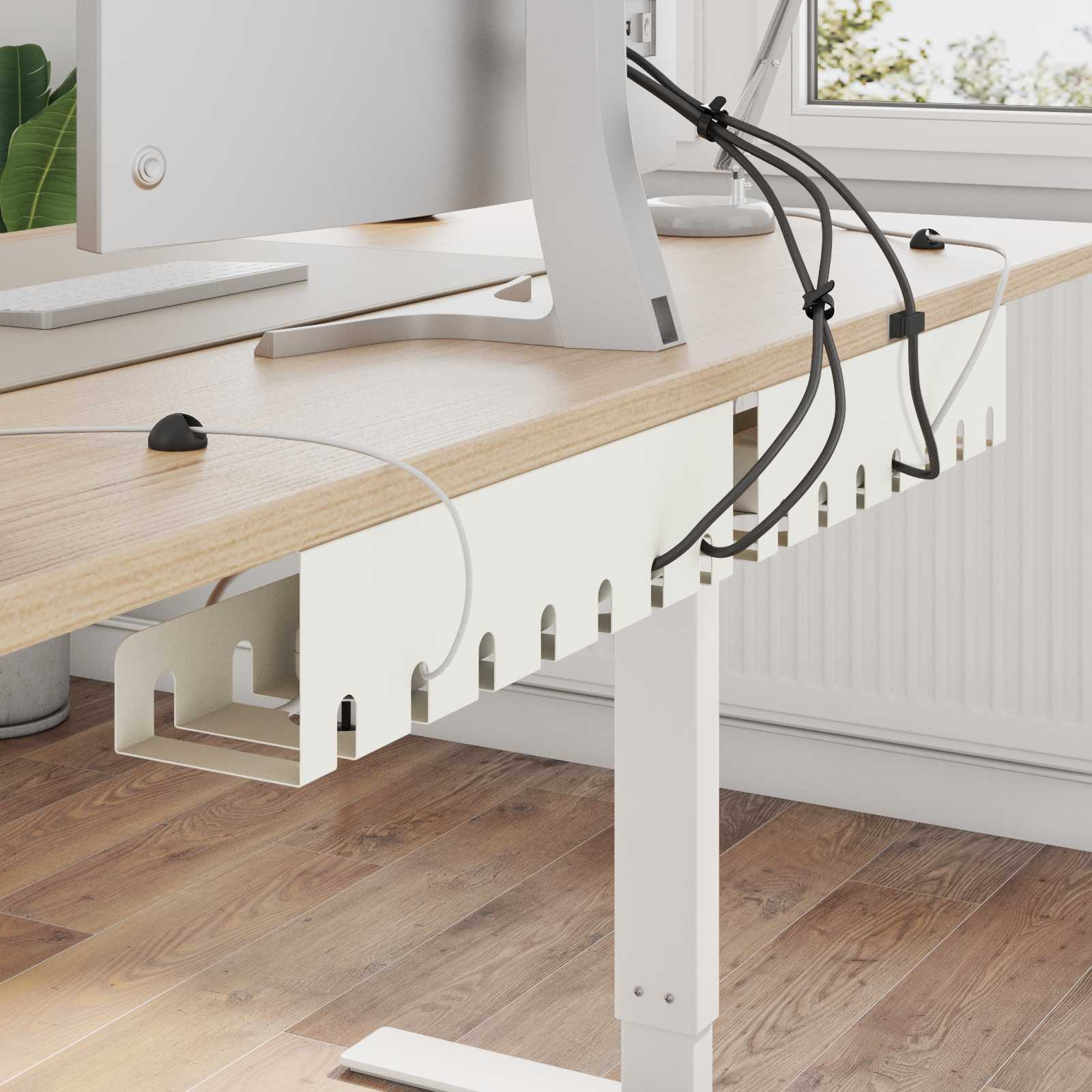 vidaXL Unter dem Schreibtisch Kabelmanagement Tray 2 Stk. Weiß