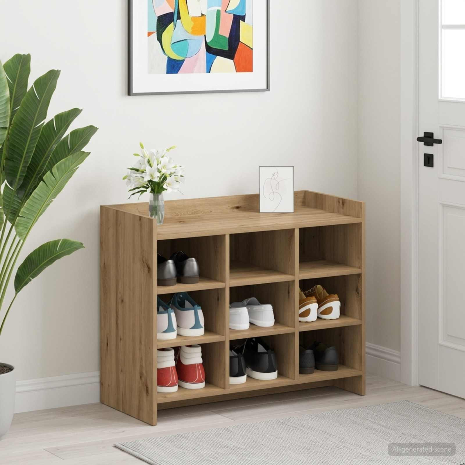 vidaXL Schuhschrank 85 x 39,5 x 70 cm Holzwerkstoff Artisan-Eiche