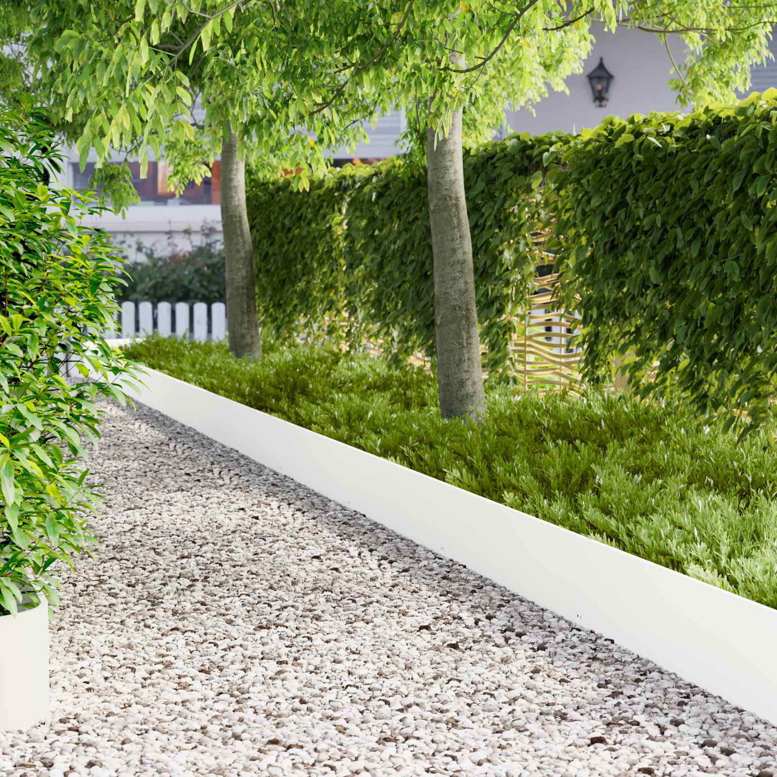 vidaXL Raseneinfassung 20 pcs 103 x 30 cm Stahl Weiß