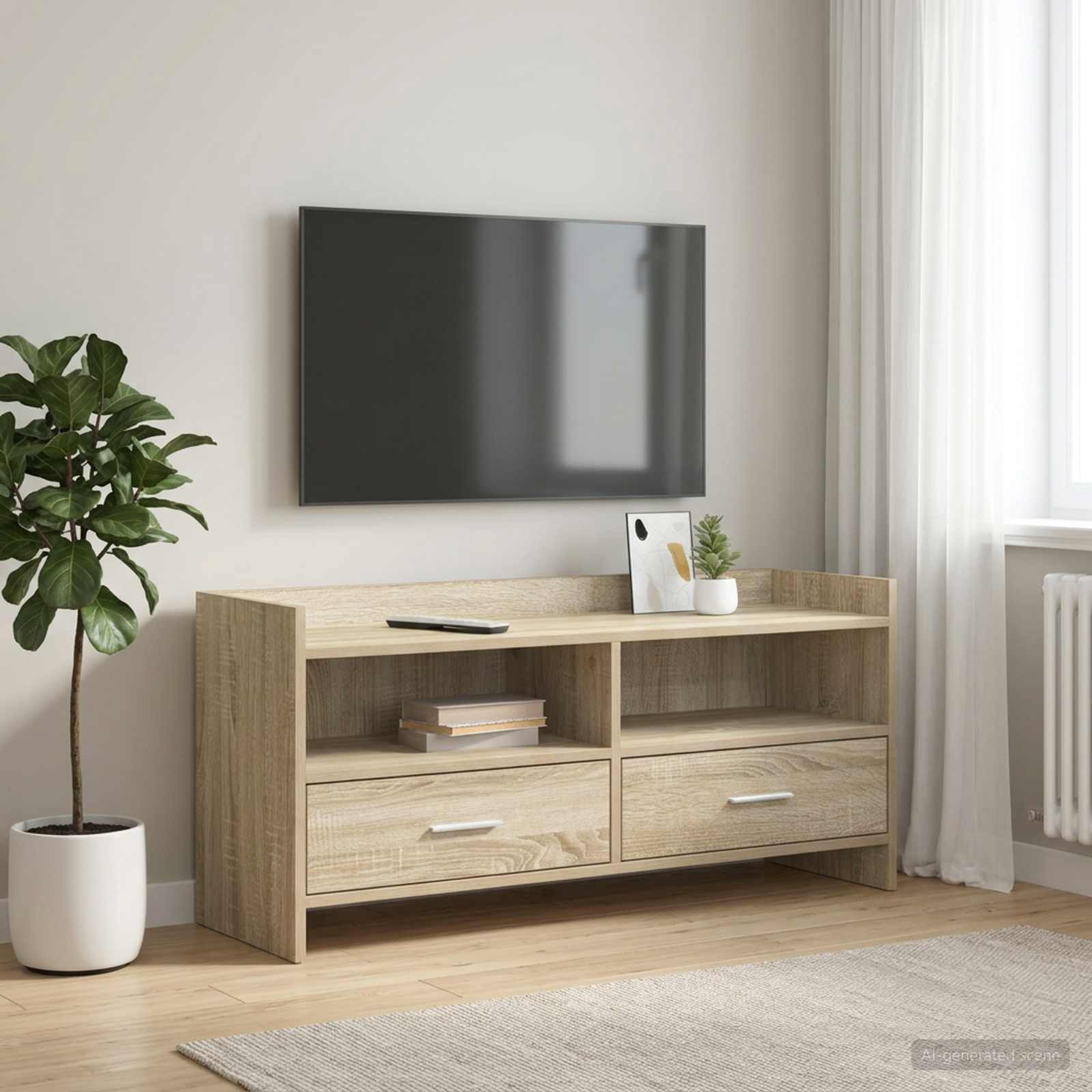 vidaXL TV-Schränk 100 x 33 x 47 cm Sonoma-Eiche Holzwerkstoff