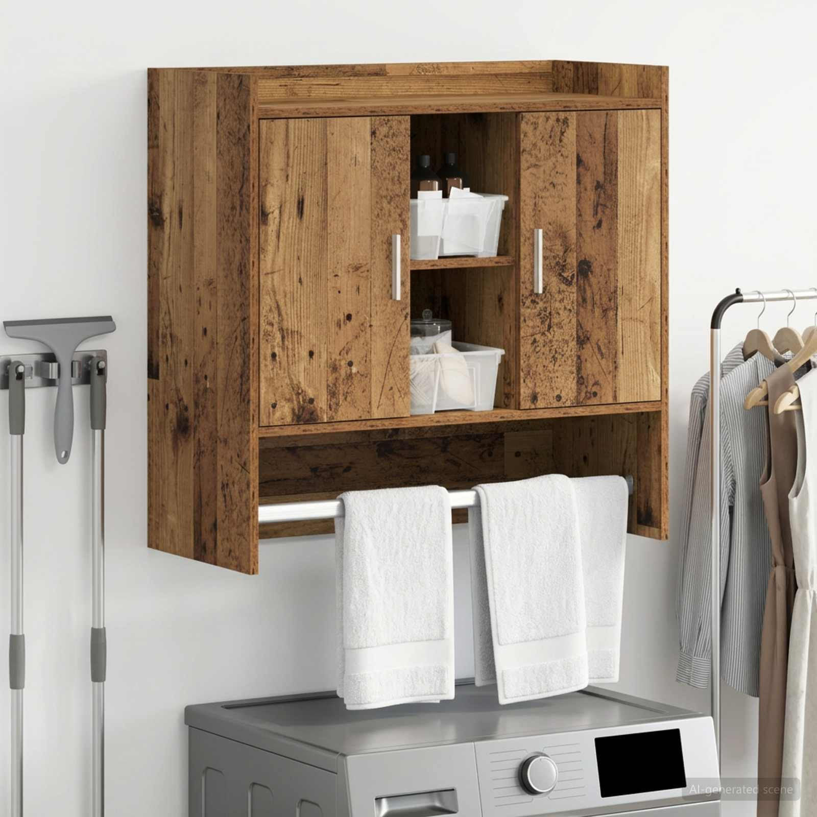 vidaXL Wandregal Wandhalterung Altholz 80 x 36 x 80 cm Holzwerkstoff