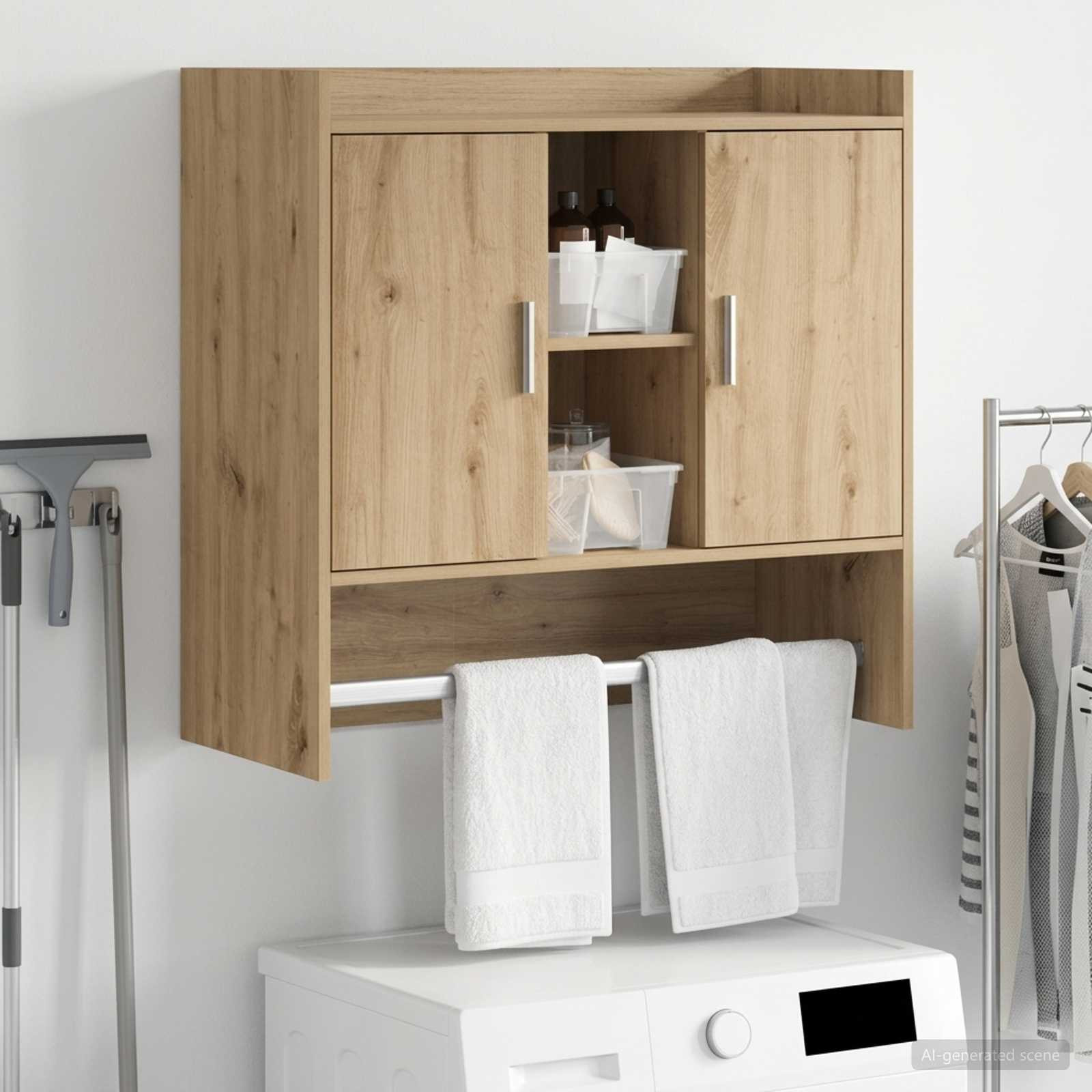 vidaXL Wandregal Wandhalterung Artisan-Eiche 80 x 36 x 80 cm