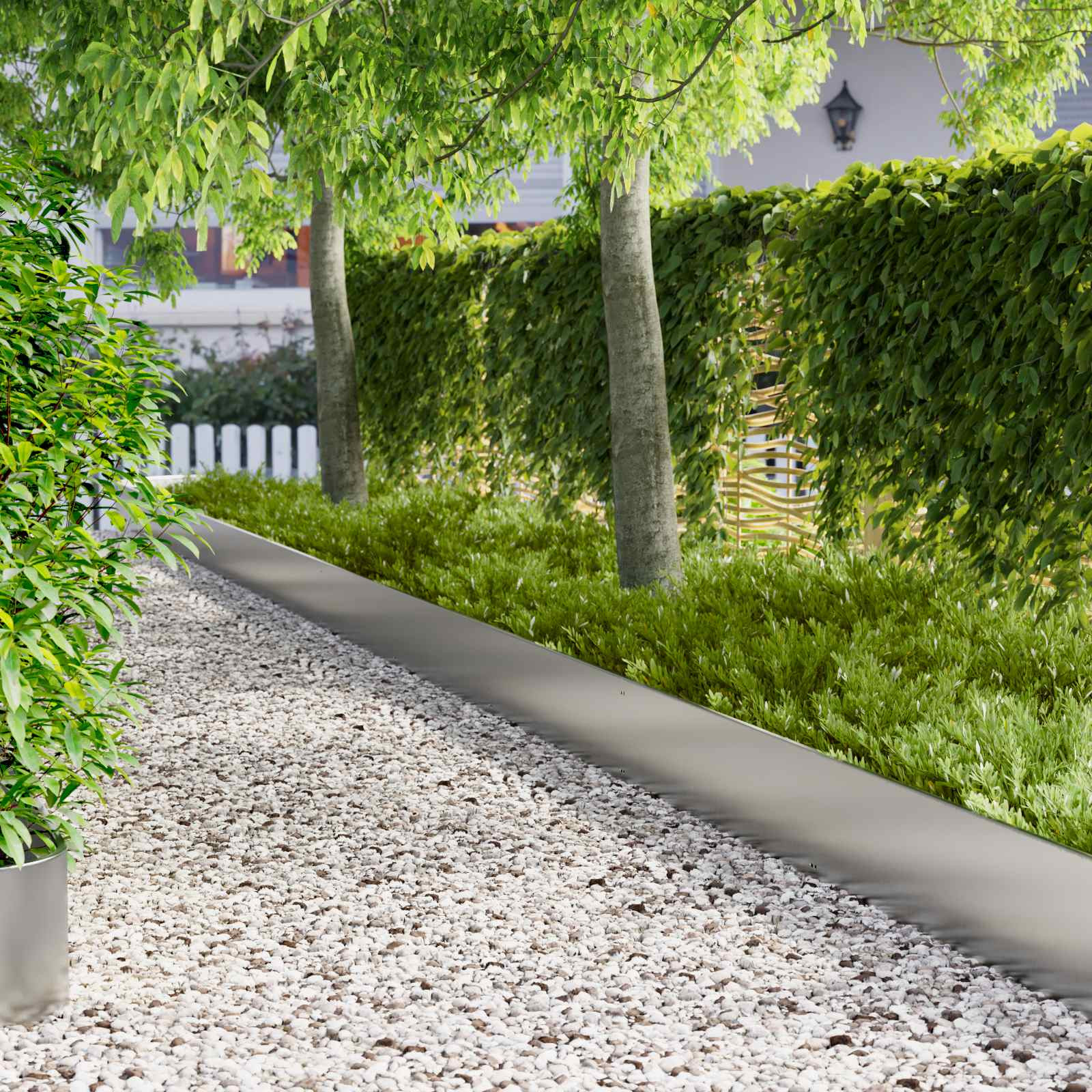 vidaXL Raseneinfassung 20 pcs 103 x 30 cm Stahl Silber