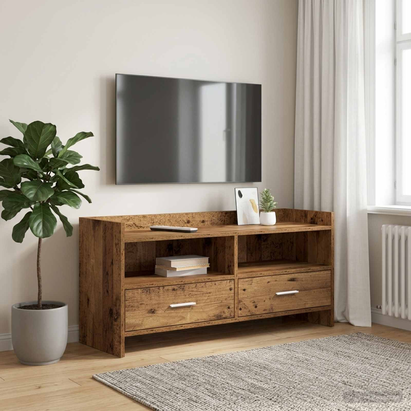vidaXL TV-Schränk 100 x 33 x 47 cm Altholz Holzwerkstoff