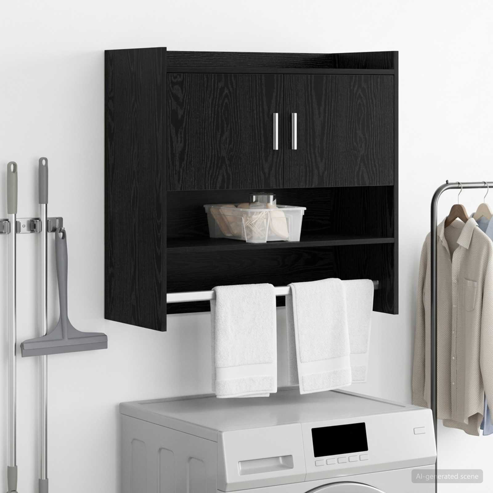 vidaXL Wandregal Wandhalterung Schwarze Eiche 80 x 36 x 80 cm