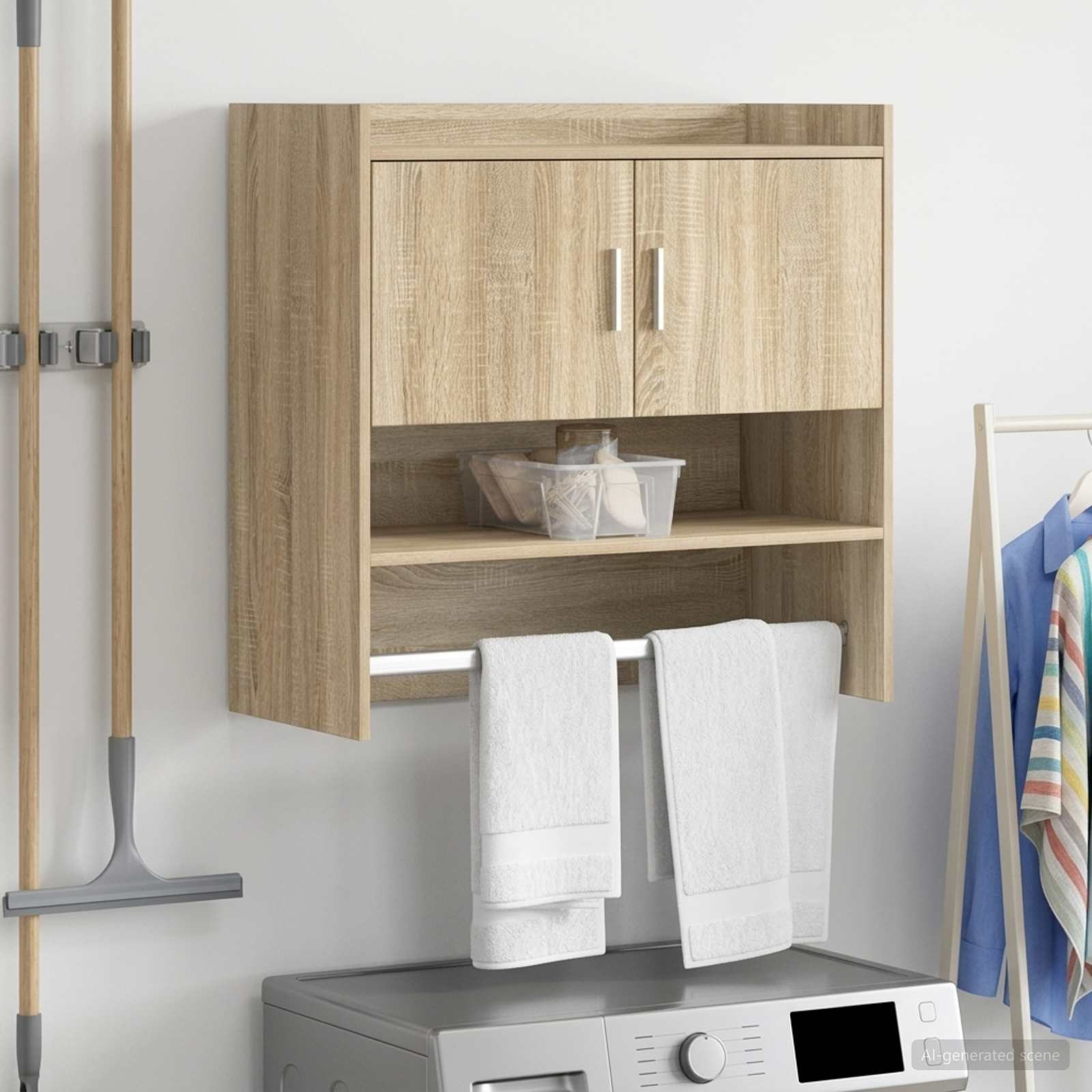 vidaXL Wandregal Wandhalterung Sonoma-Eiche 80 x 36 x 80 cm