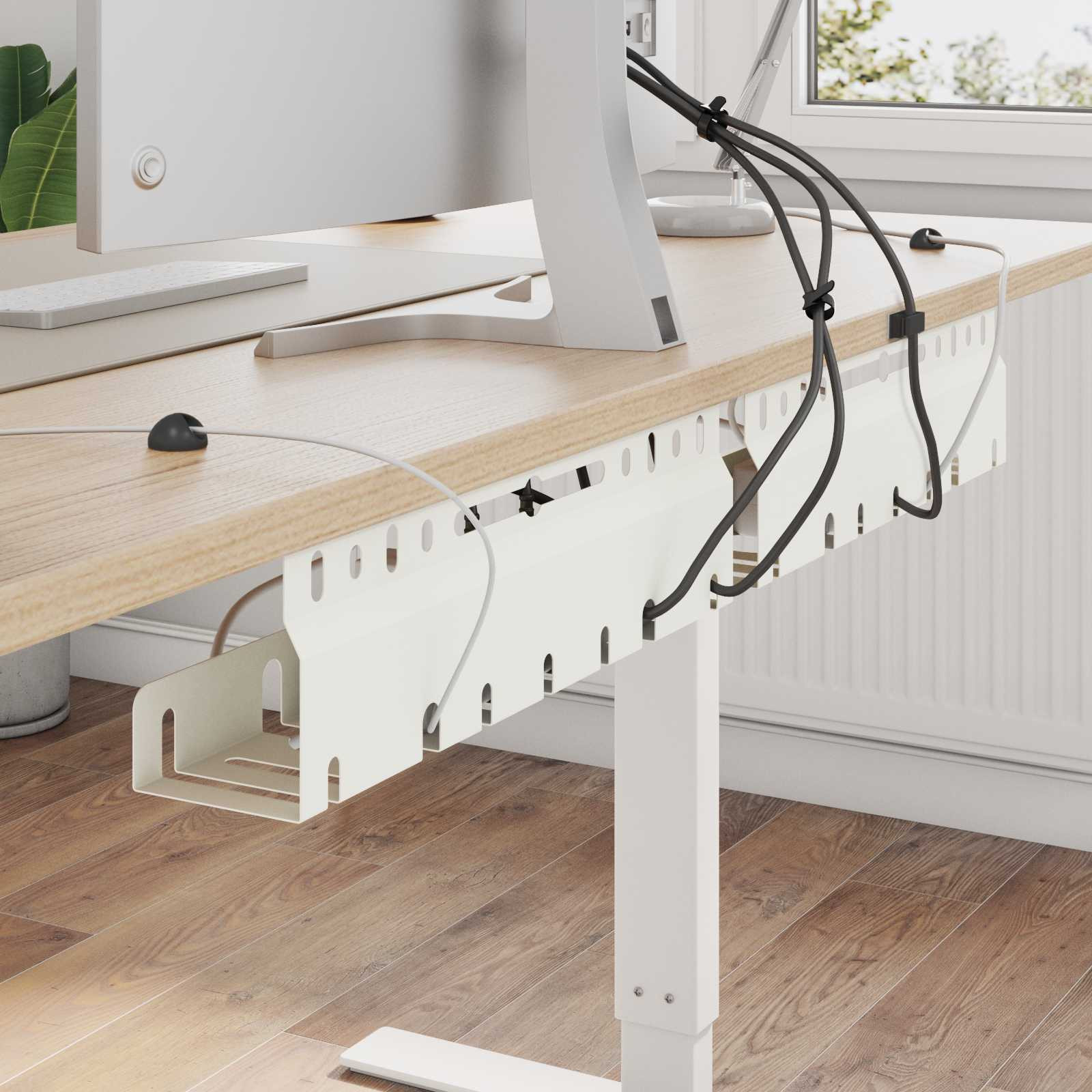 vidaXL Unter dem Schreibtisch Kabelmanagement Tray 2 Stk. Weiß