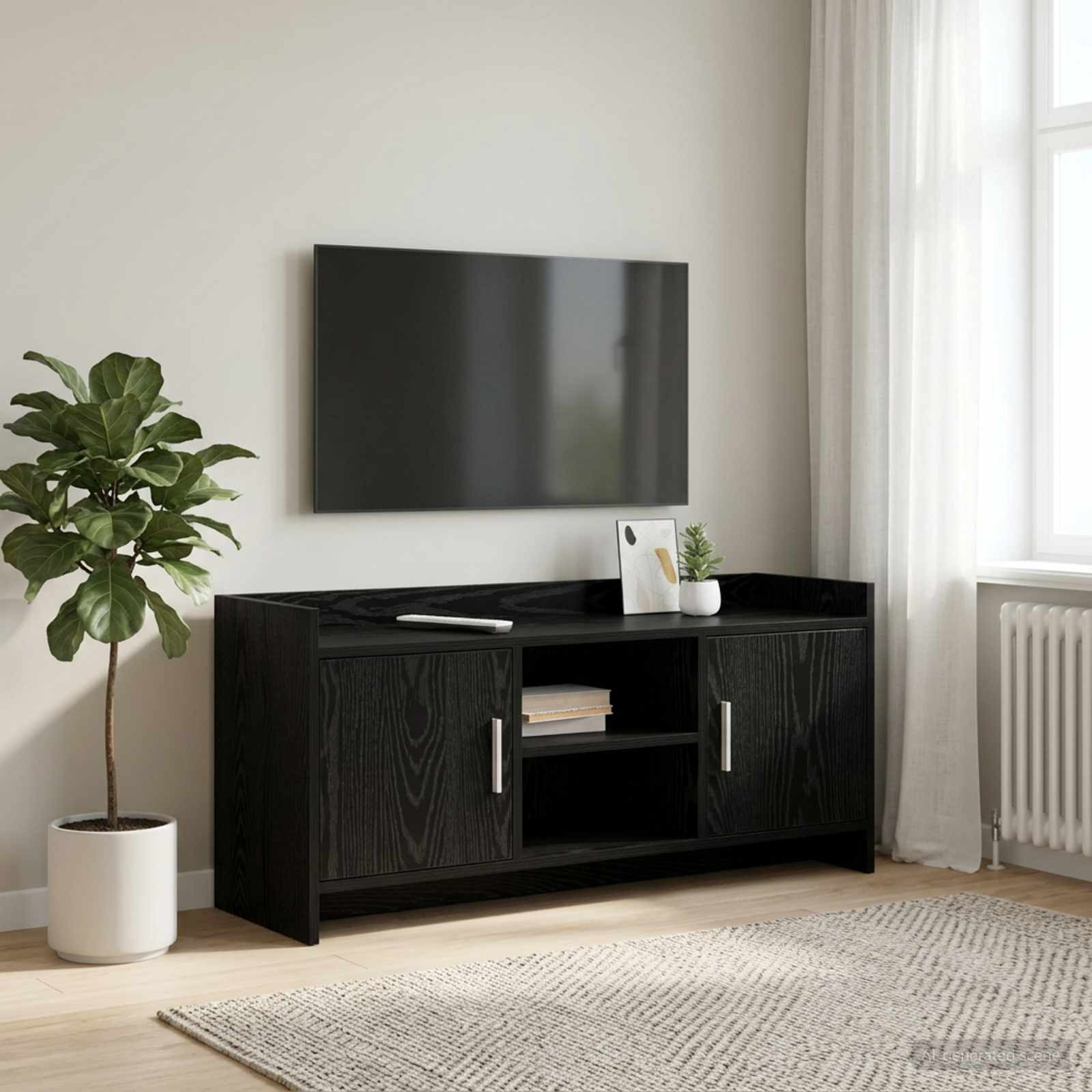 vidaXL TV-Schränk 102 x 33 x 47 cm Schwarze Eiche Holzwerkstoff