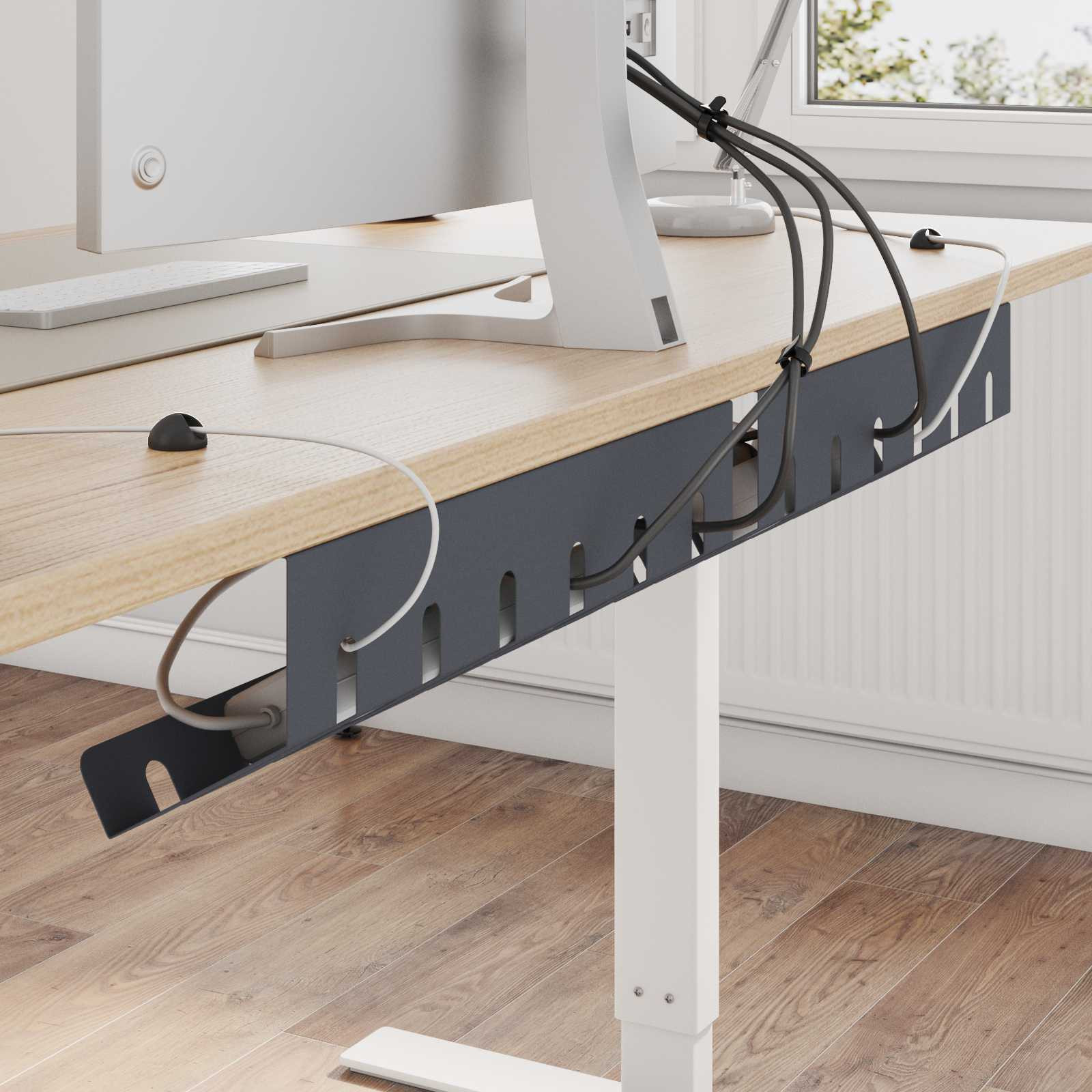 vidaXL Unter dem Schreibtisch Kabelmanagement Tray 2 Stk. Anthrazit
