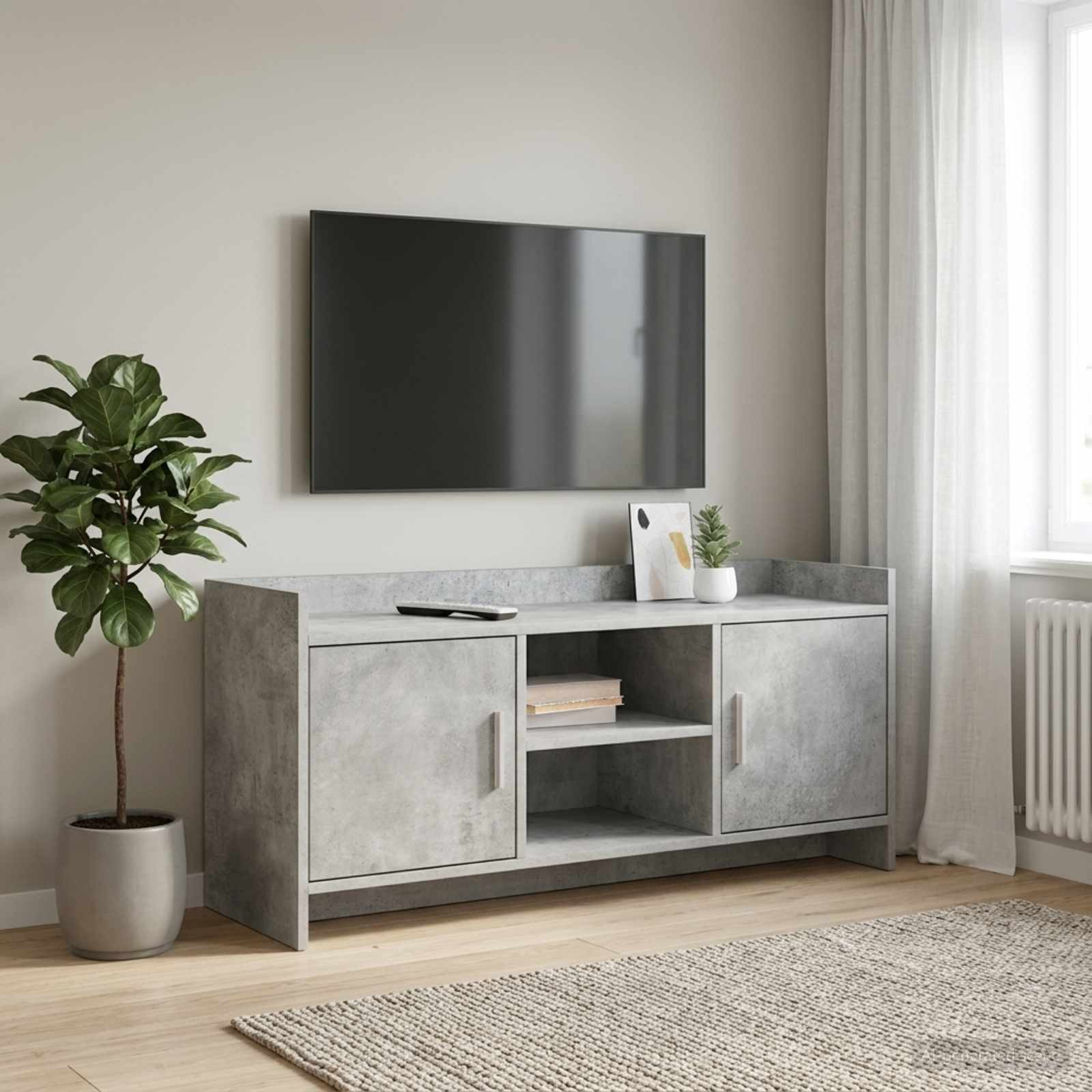 vidaXL TV-Schränk 102 x 33 x 47 cm Betongrau Holzwerkstoff