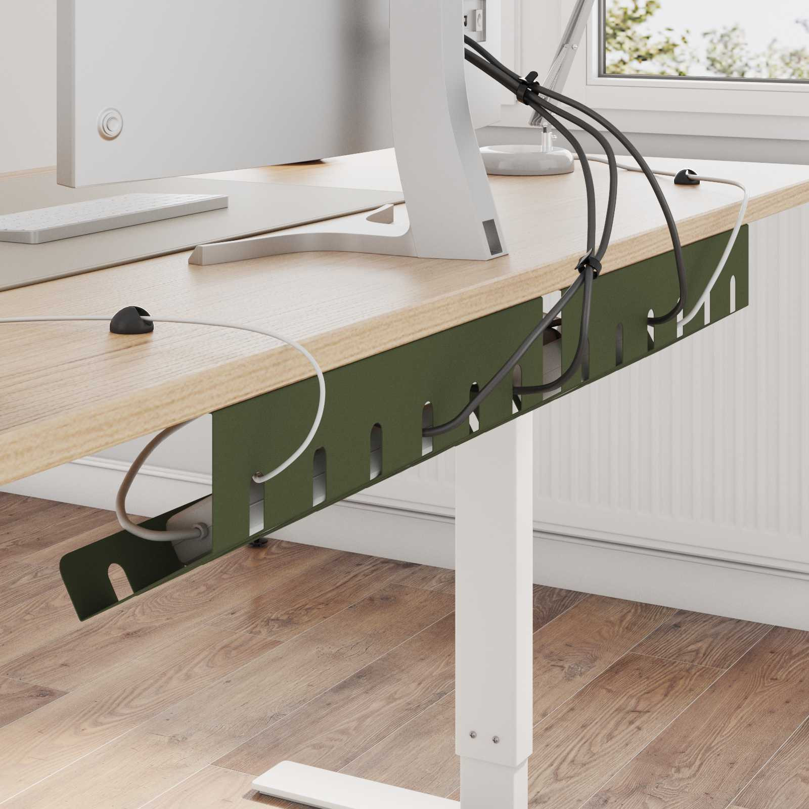vidaXL Unter dem Schreibtisch Kabelmanagement Tray 2 Stk. Olivgrün