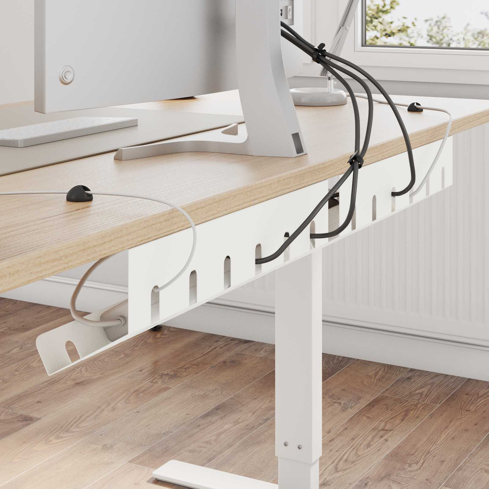vidaXL Unter dem Schreibtisch Kabelmanagement Tray 2 Stk. Weiß