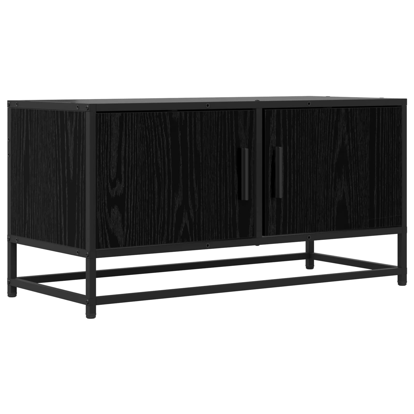 vidaXL TV-Schränk 80 x 34,5 x 40 cm Schwarze Eiche Holzwerkstoff
