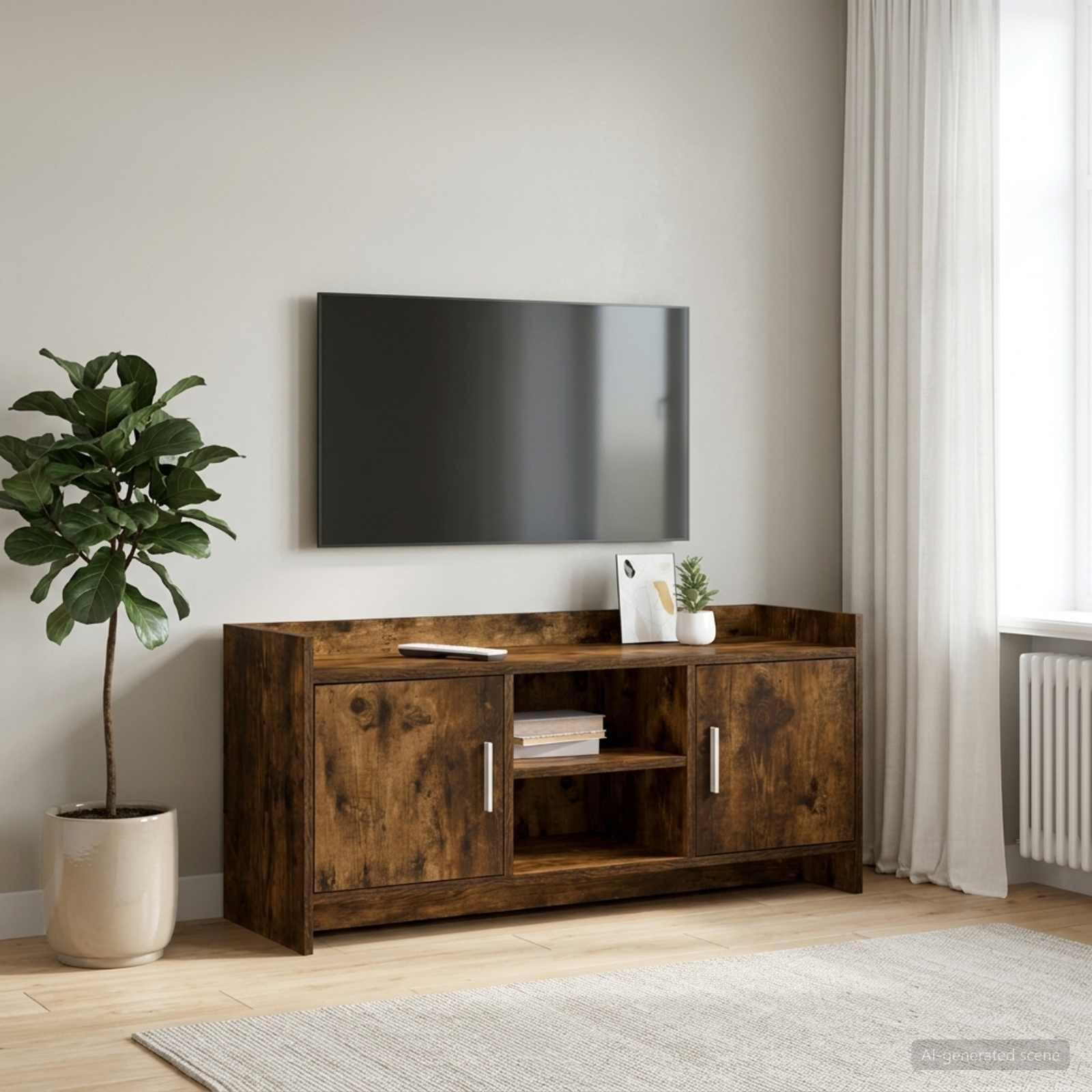 vidaXL TV-Schränk 102 x 33 x 47 cm Geräucherte Eiche Holzwerkstoff