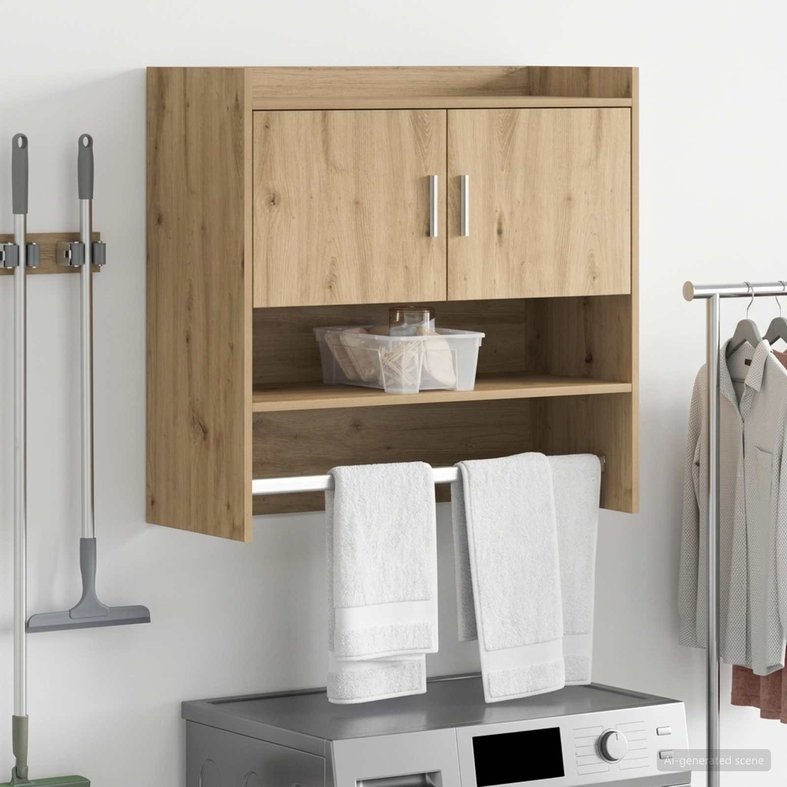vidaXL Wandregal Wandhalterung Artisan-Eiche 80 x 36 x 80 cm