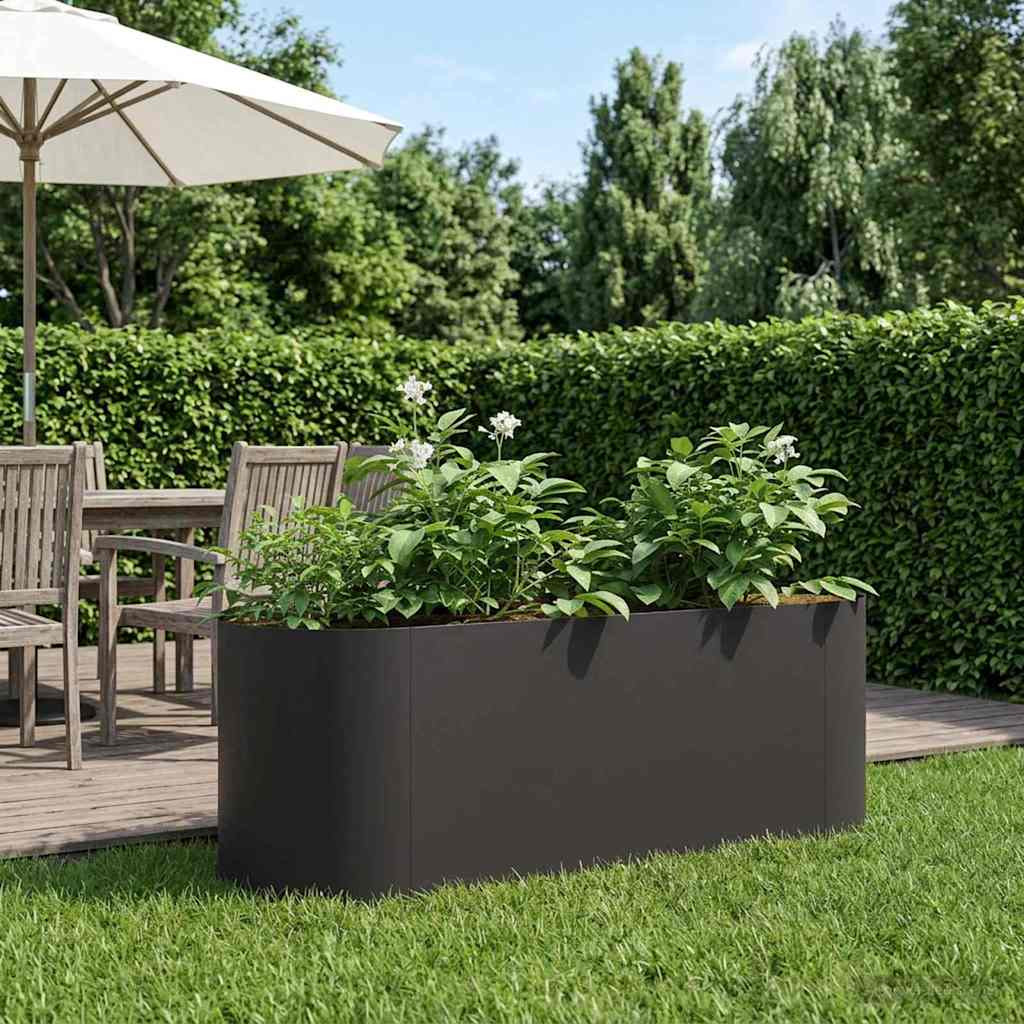 vidaXL Hochbeet im Garten Schwarz 120 x 40 x 40 cm Stahl