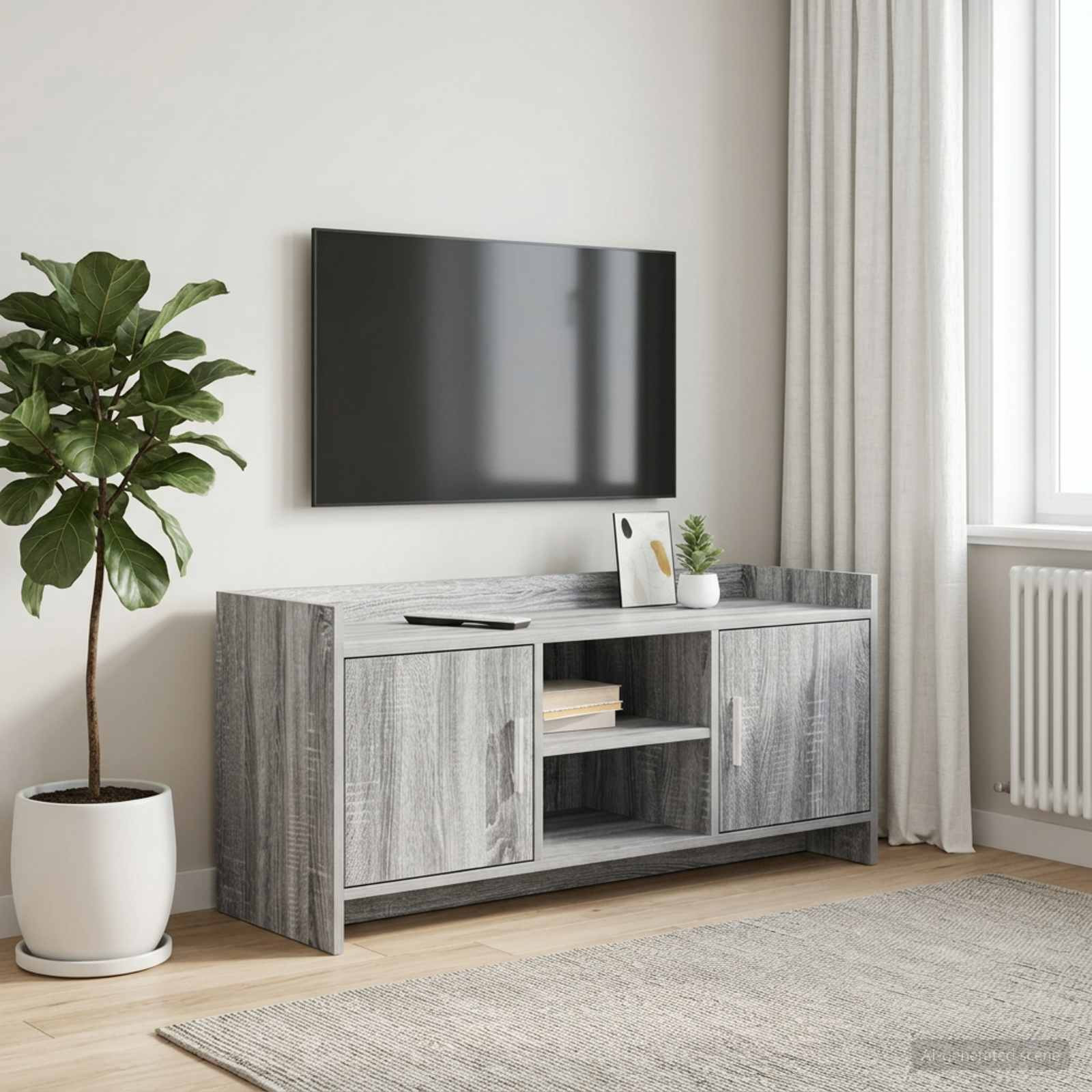 vidaXL TV-Schränk 102 x 33 x 47 cm Grau Sonoma Holzwerkstoff