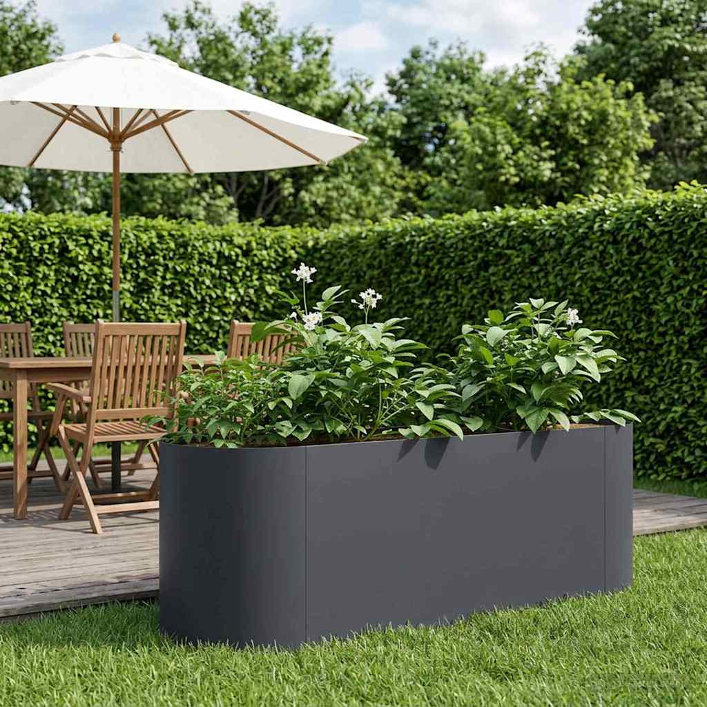 vidaXL Hochbeet im Garten Anthrazit 120 x 40 x 40 cm