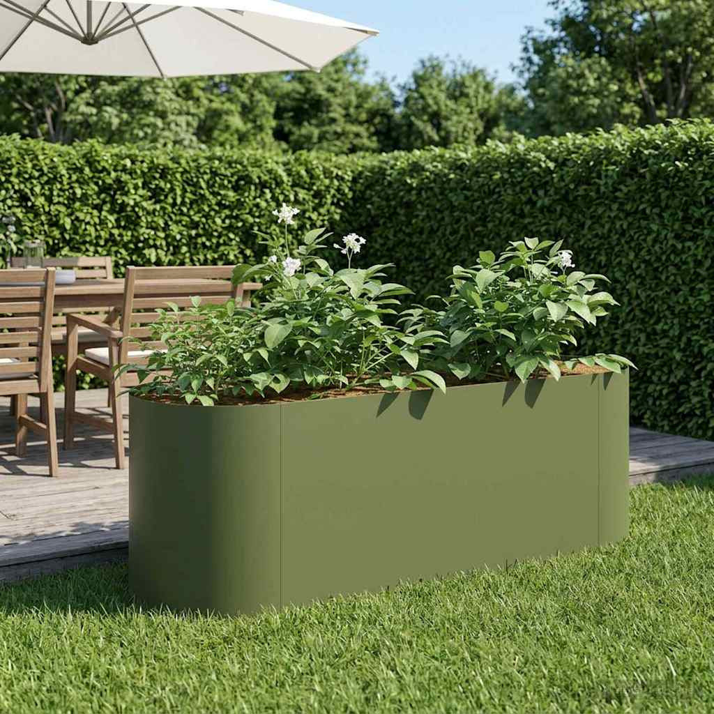 vidaXL Hochbeet im Garten Olive Grün 120 x 40 x 40 cm