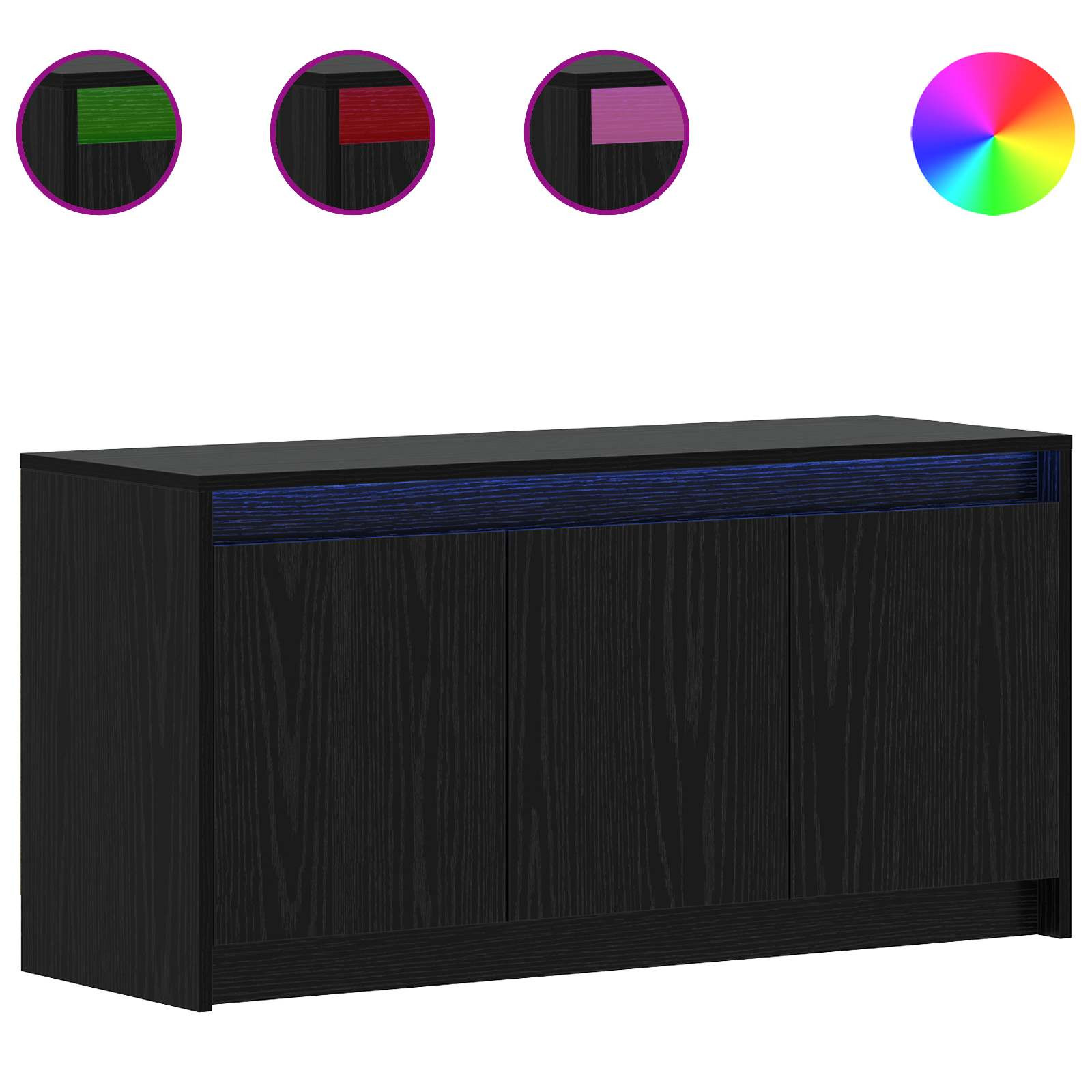 vidaXL TV-Schränk 100 x 34 x 50 cm Schwarze Eiche Holzwerkstoff
