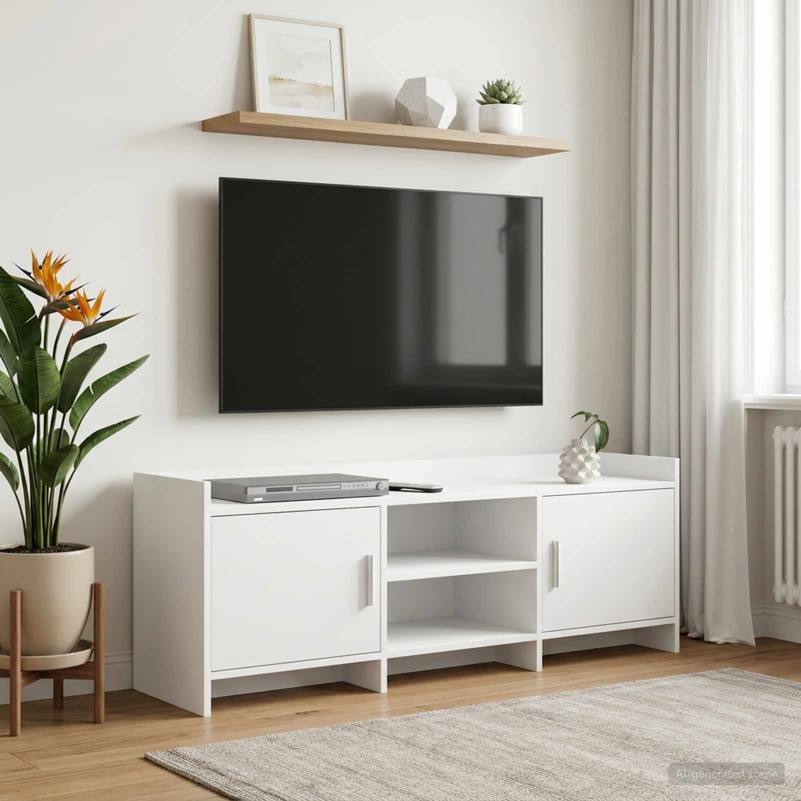 vidaXL TV-Schränk 130 x 33 x 47 cm Weiß Holzwerkstoff