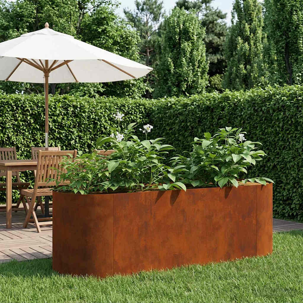 vidaXL Hochbeet im Garten Wetterfeststahl 120 x 40 x 40 cm