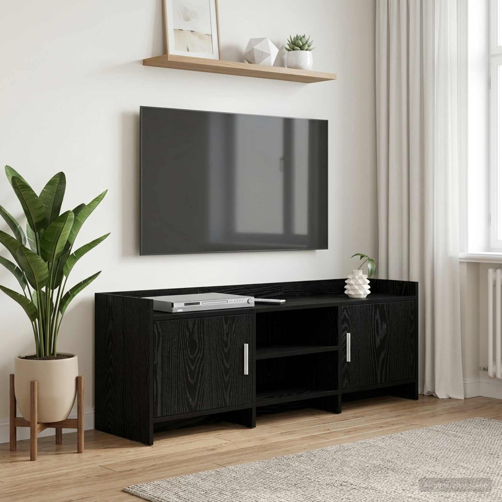 vidaXL TV-Schränk 130 x 33 x 47 cm Schwarze Eiche Holzwerkstoff