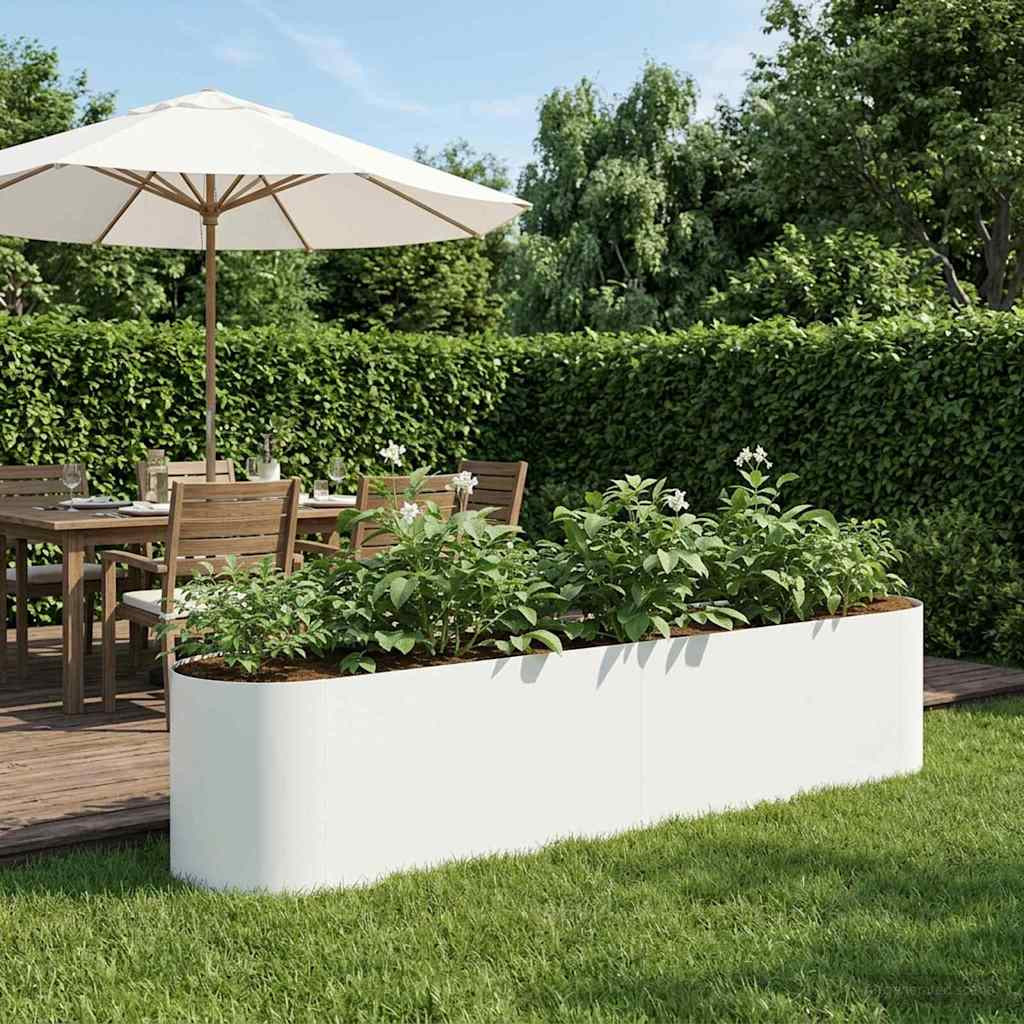 vidaXL Hochbeet im Garten Weiß 200 x 40 x 40 cm