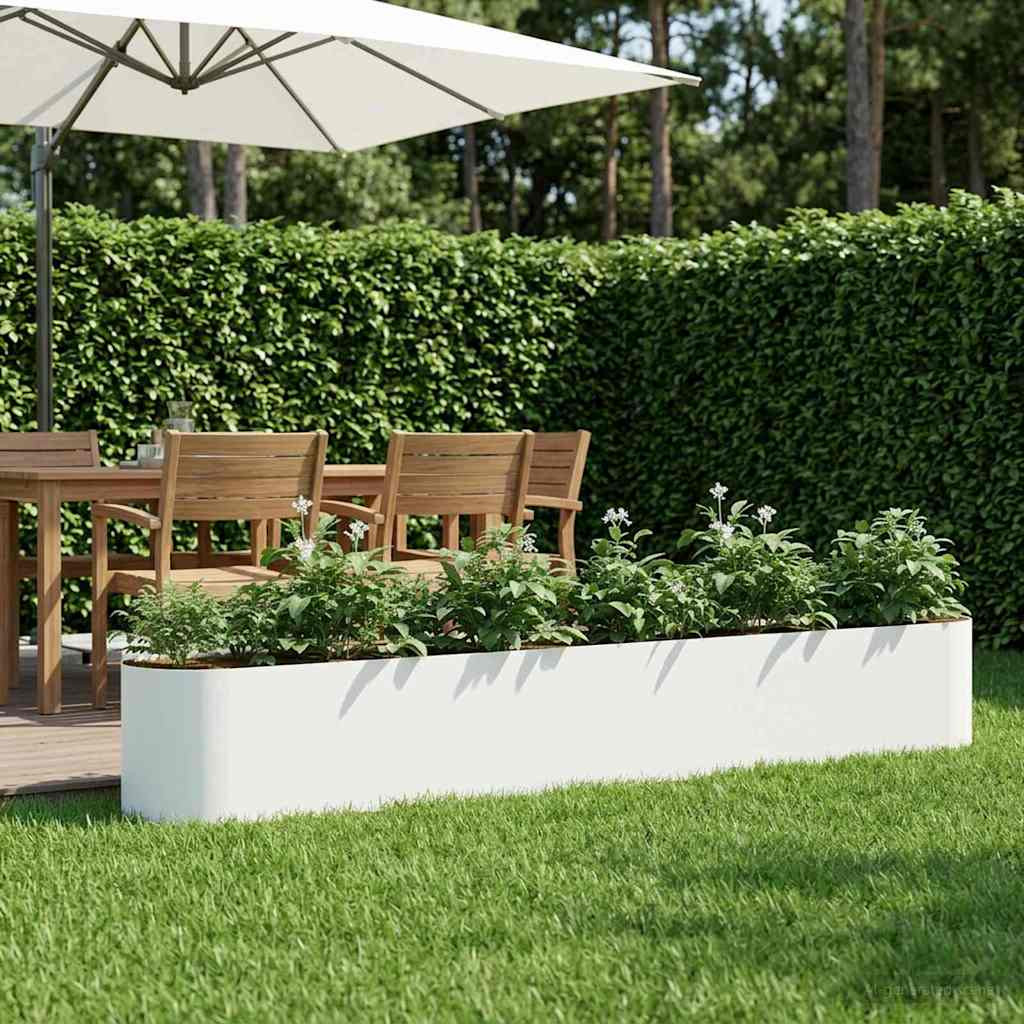 vidaXL Hochbeet im Garten Weiß 280 x 40 x 40 cm