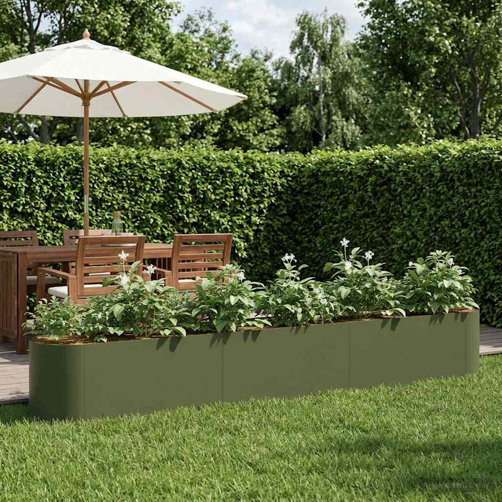 vidaXL Hochbeet im Garten Olive Grün 280 x 40 x 40 cm