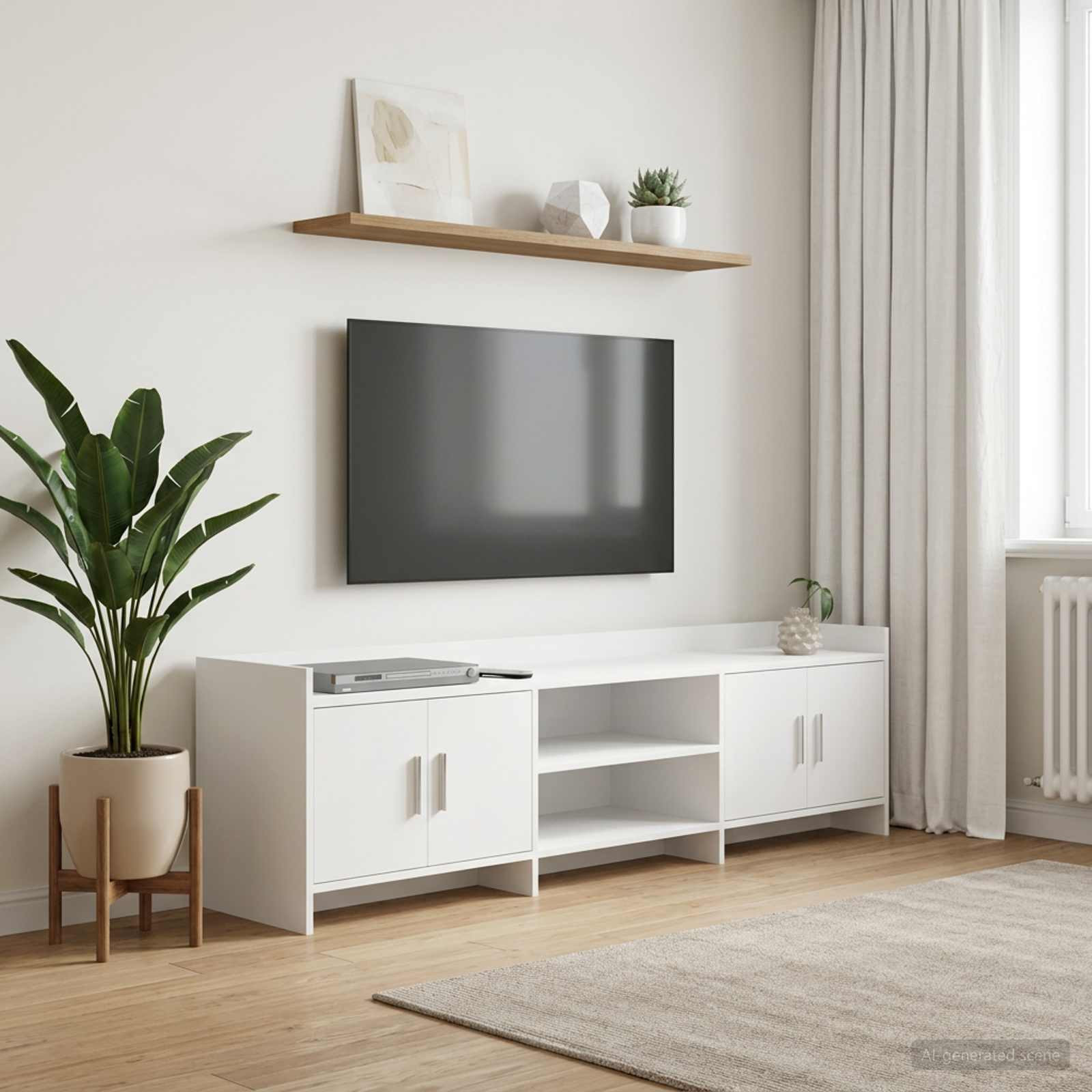vidaXL TV-Schränk 168 x 33 x 47 cm Weiß Holzwerkstoff