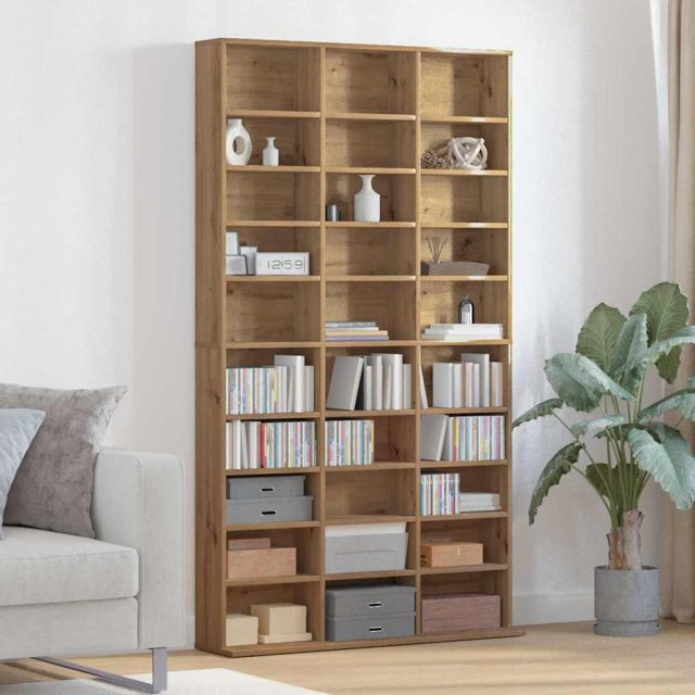 vidaXL CD Regal Artisan-Eiche 101 x 23 x 177,5 cm Holzwerkstoff