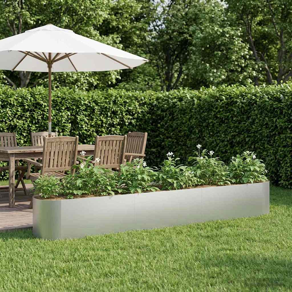 vidaXL Hochbeet im Garten Verzinkter Stahl 280 x 40 x 40 cm