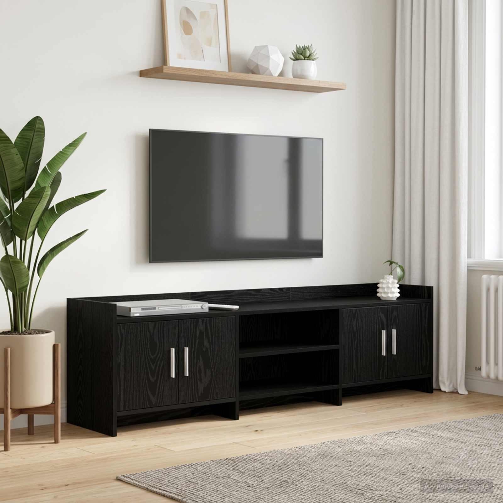 vidaXL TV-Schränk 168 x 33 x 47 cm Schwarze Eiche Holzwerkstoff