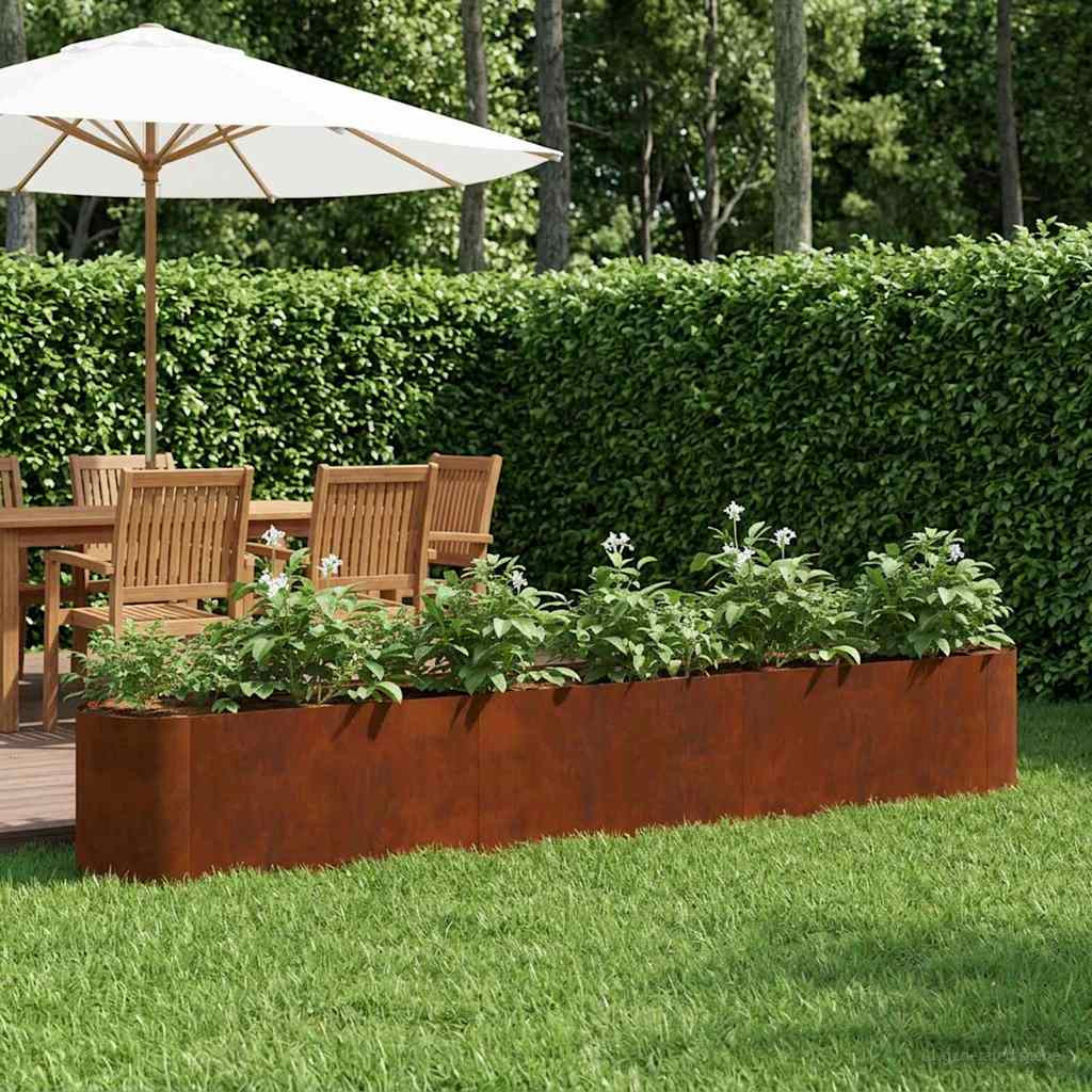 vidaXL Hochbeet im Garten Wetterfeststahl 280 x 40 x 40 cm
