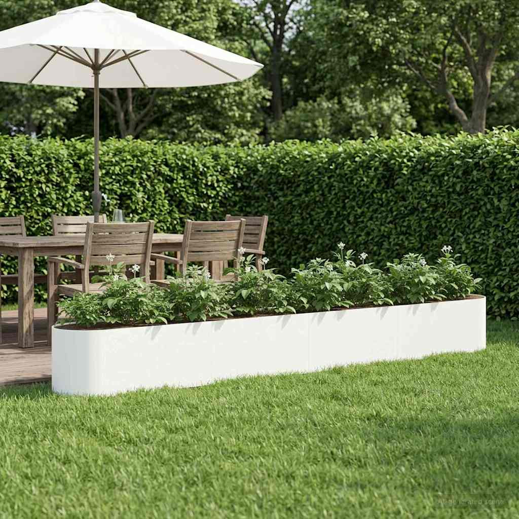 vidaXL Hochbeet im Garten Weiß 360 x 40 x 40 cm