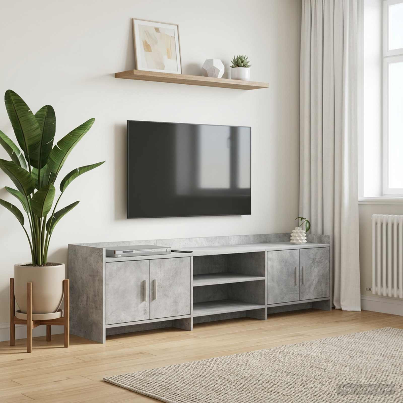 vidaXL TV-Schränk 168 x 33 x 47 cm Betongrau Holzwerkstoff