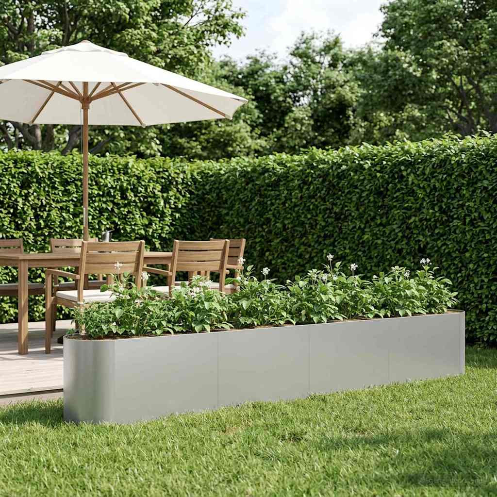 vidaXL Hochbeet im Garten Verzinkter Stahl 360 x 40 x 40 cm