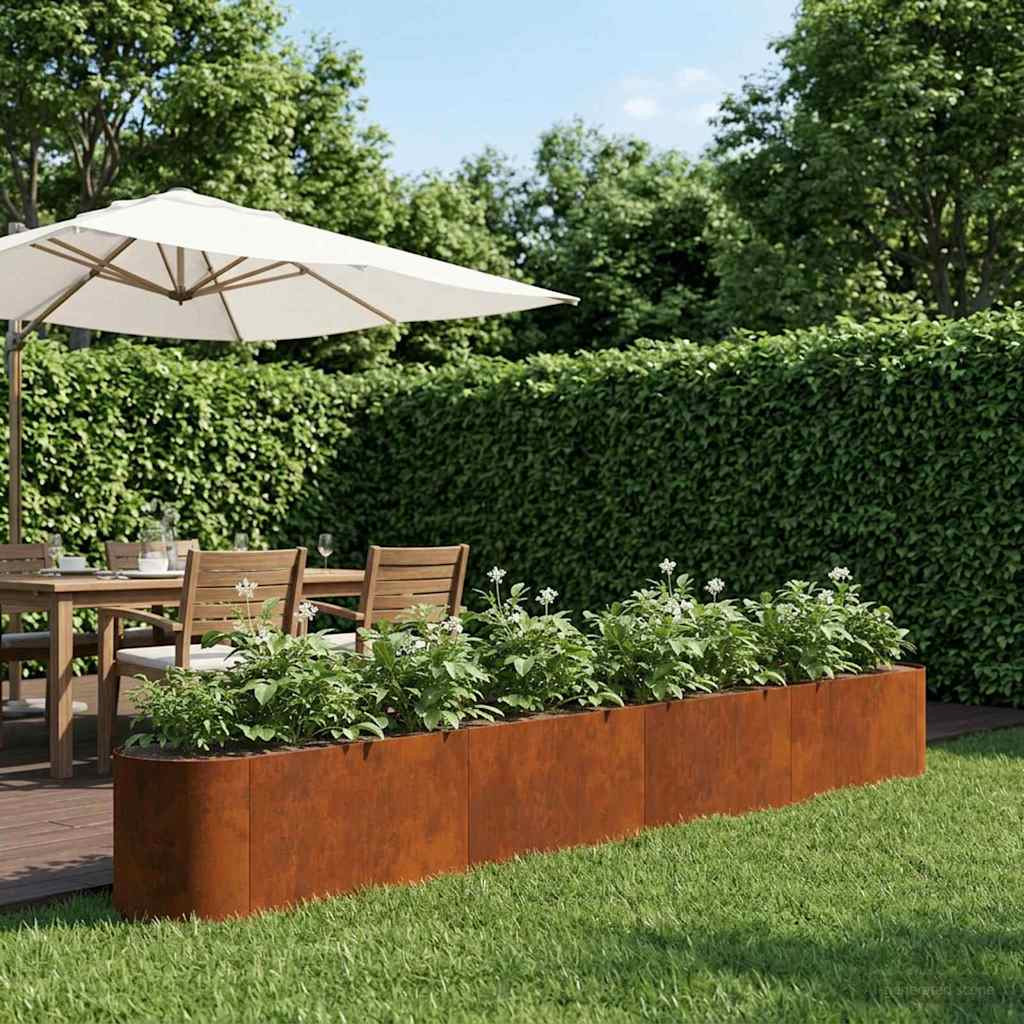 vidaXL Hochbeet im Garten Wetterfeststahl 360 x 40 x 40 cm